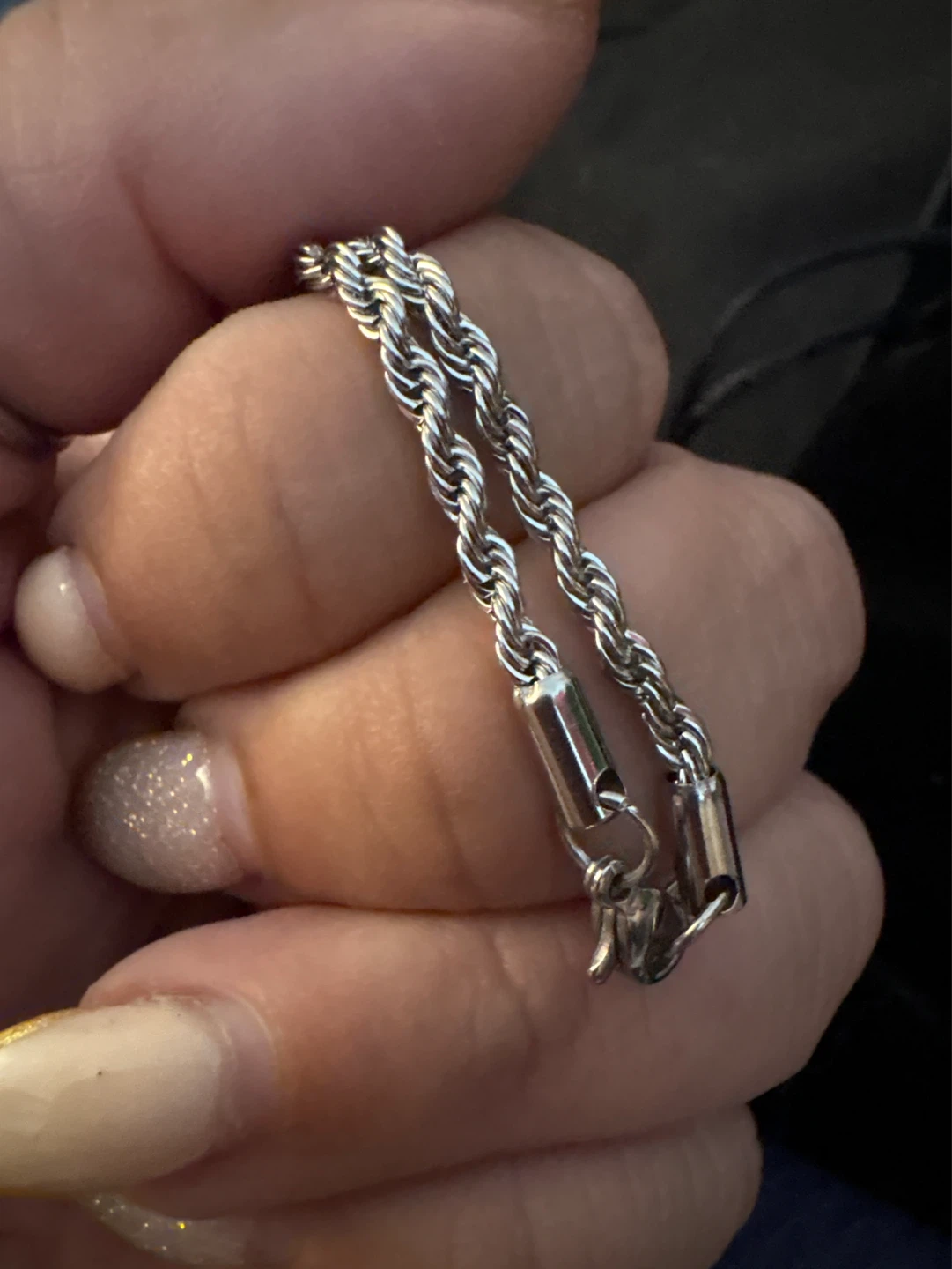NEW Ankh 18K white Gold SS Pendant Necklace with Rope Chain - photo 5