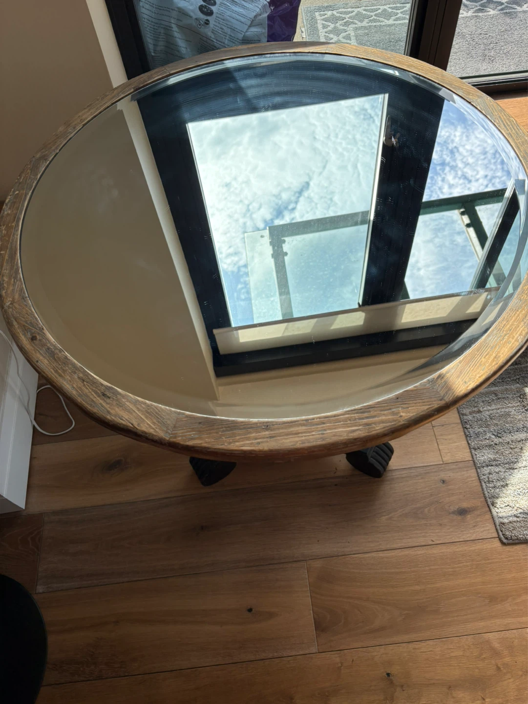 Round Glass Top Accent Table - photo 2