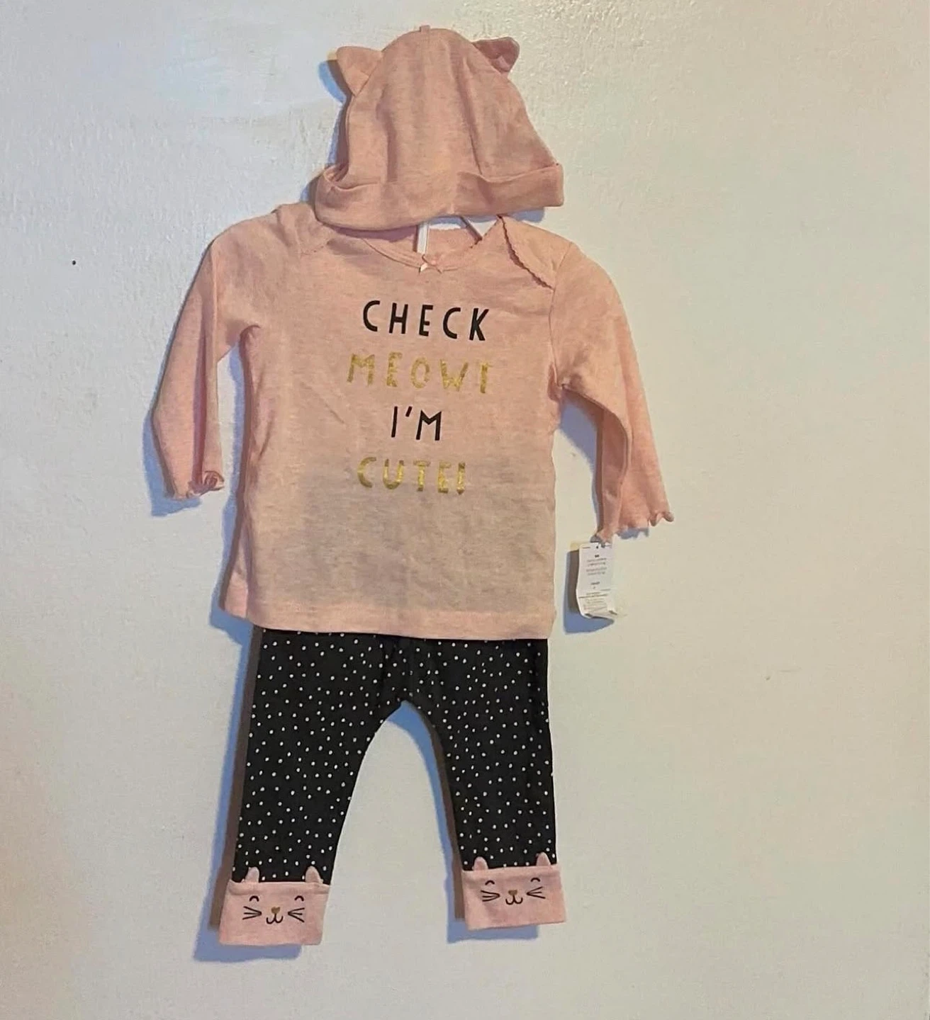 GIRLS 3PC LEGGINGS SUITE (SIZE:6 MONTHS)