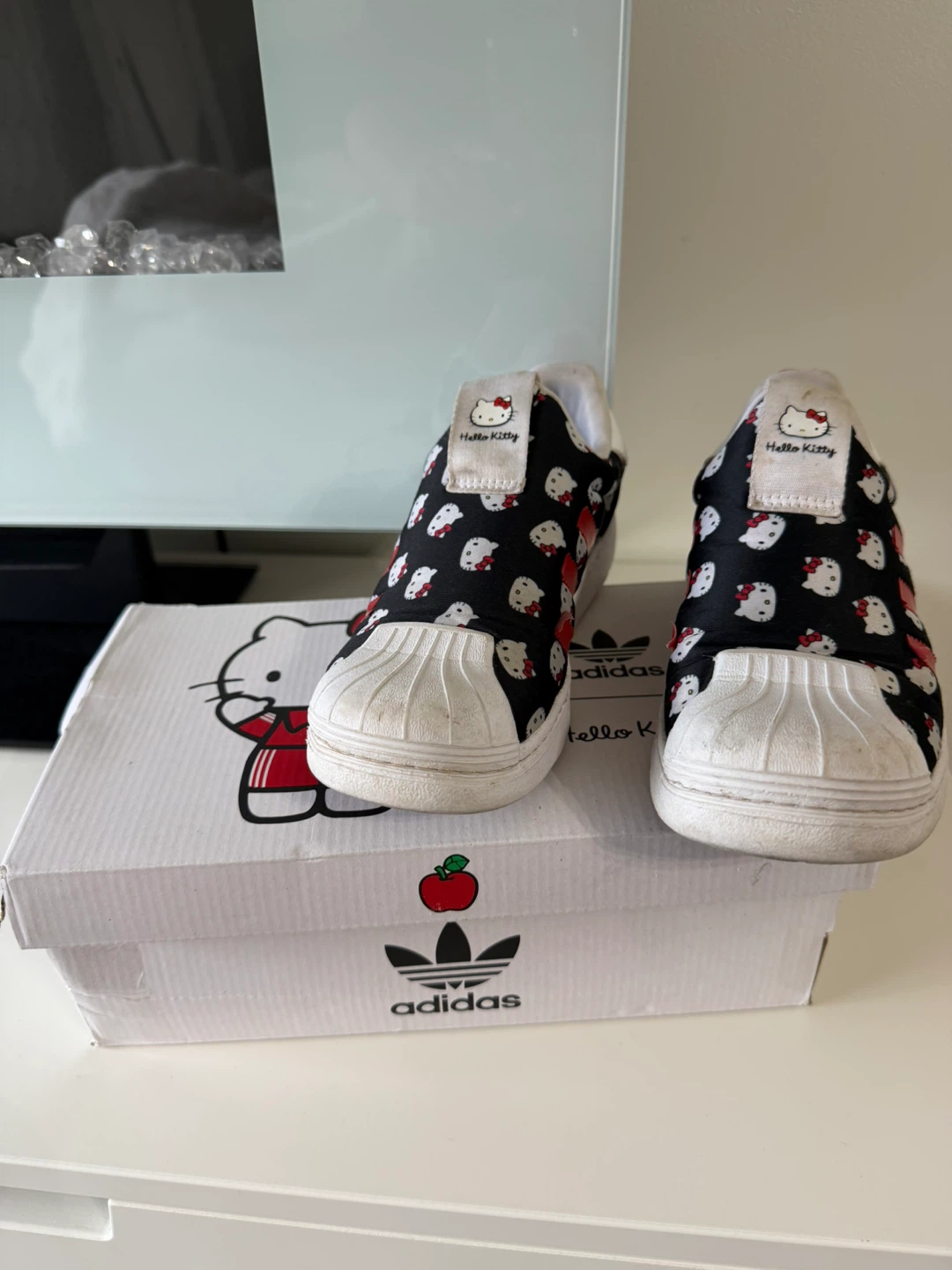 Size 2.5 Hello Kitty Adidas slip on shoes