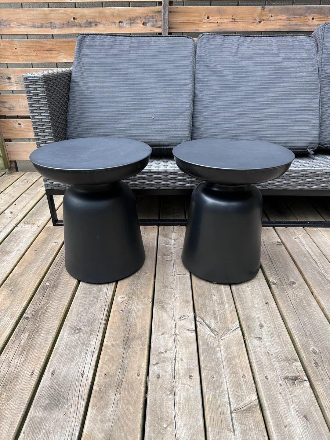Set of 2 Black Accent Side Tables