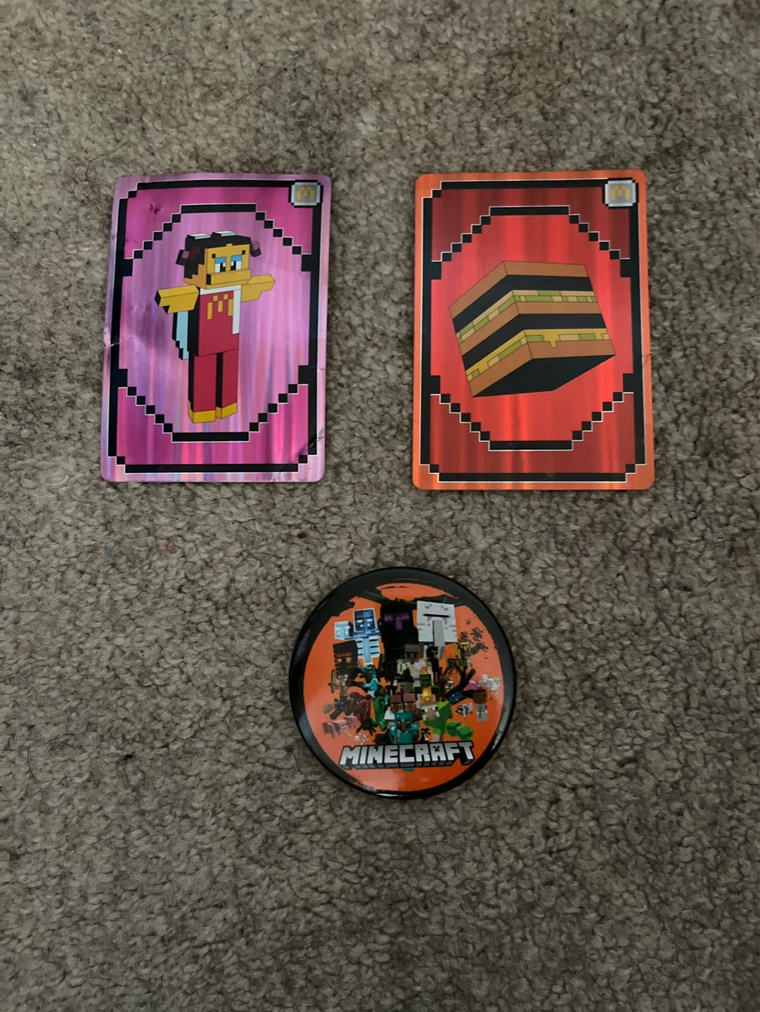 Minecraft Trading Cards and Button