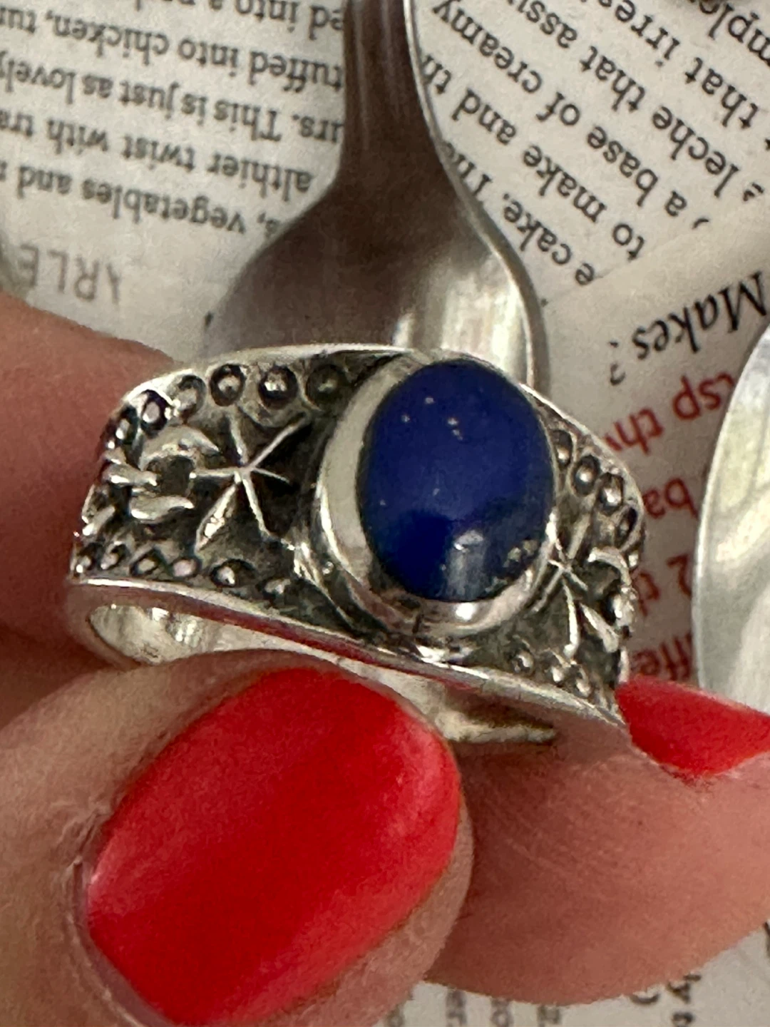 Sterling Silver Lapis Lazuli Ring Size8 - photo 5