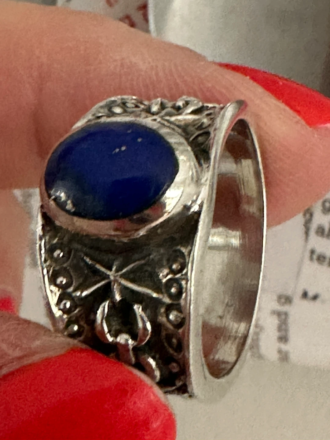 Sterling Silver Lapis Lazuli Ring Size8 - photo 2