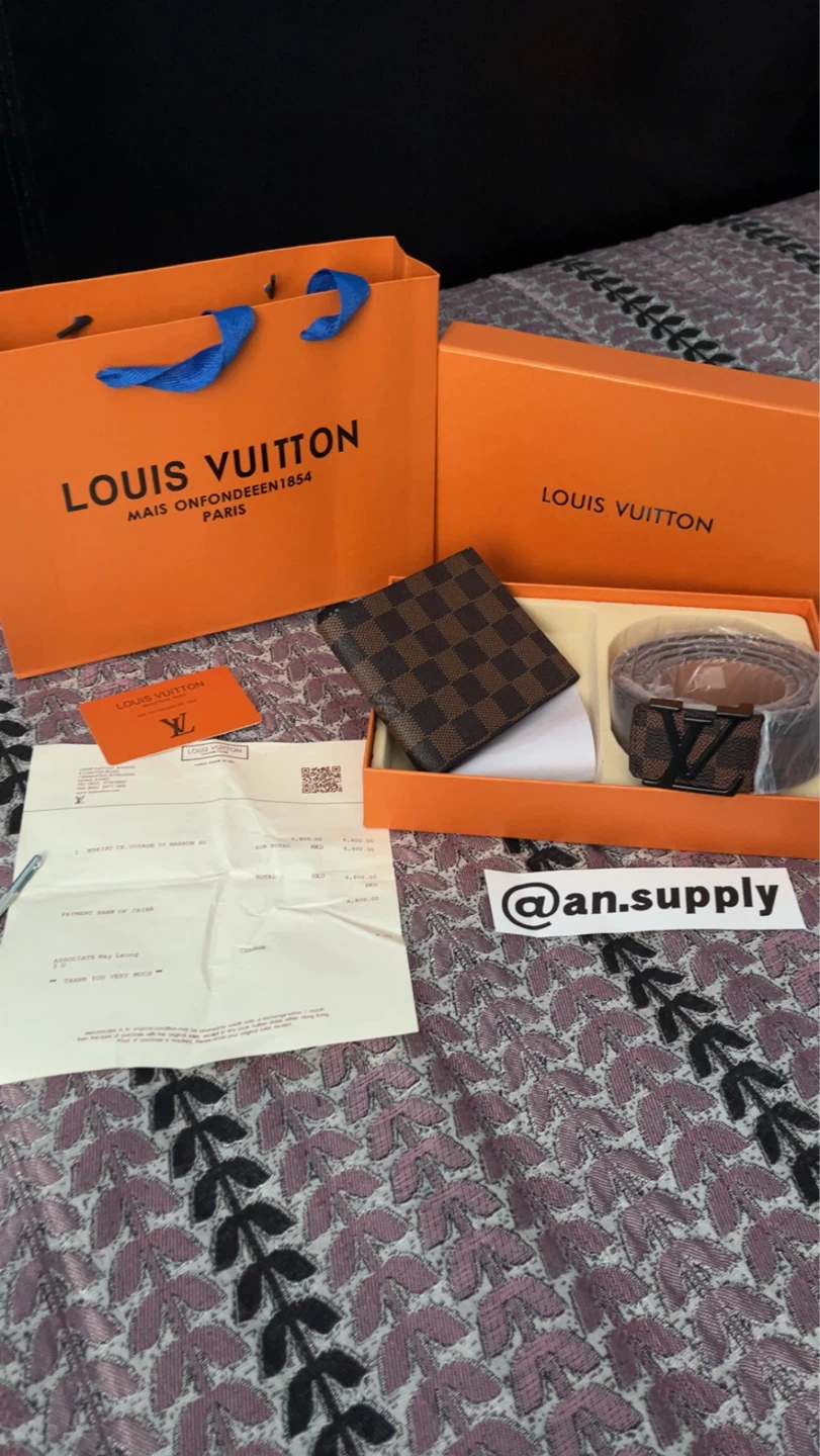 LV Wallet and Belt SET