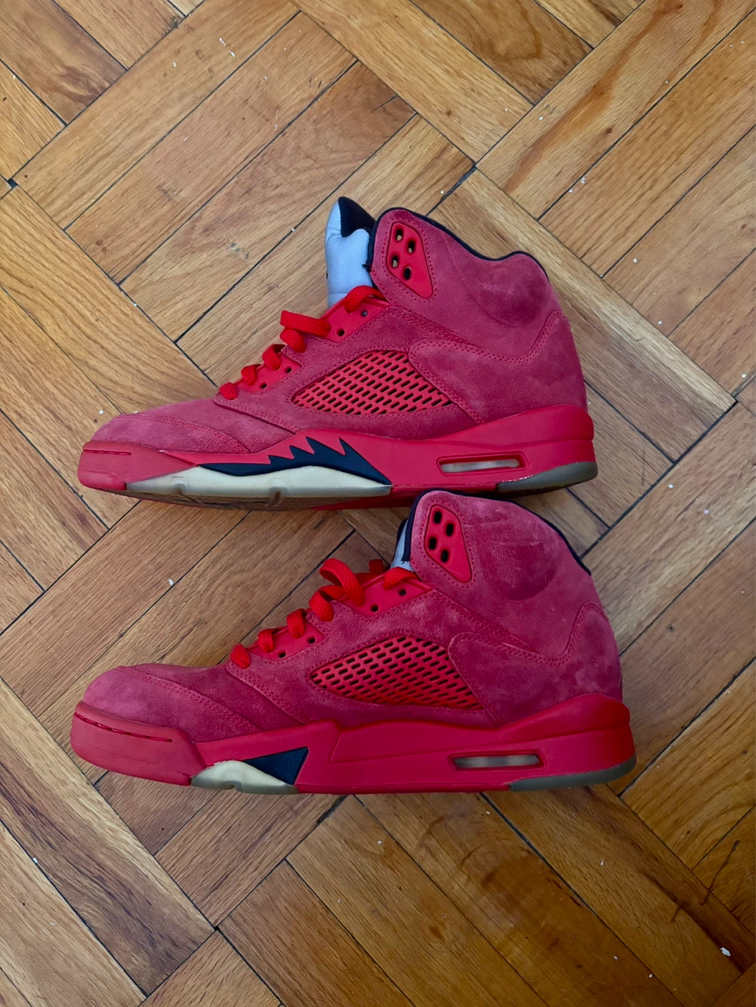 Air Jordan 5 Red Suede Men's Shoes - photo 2