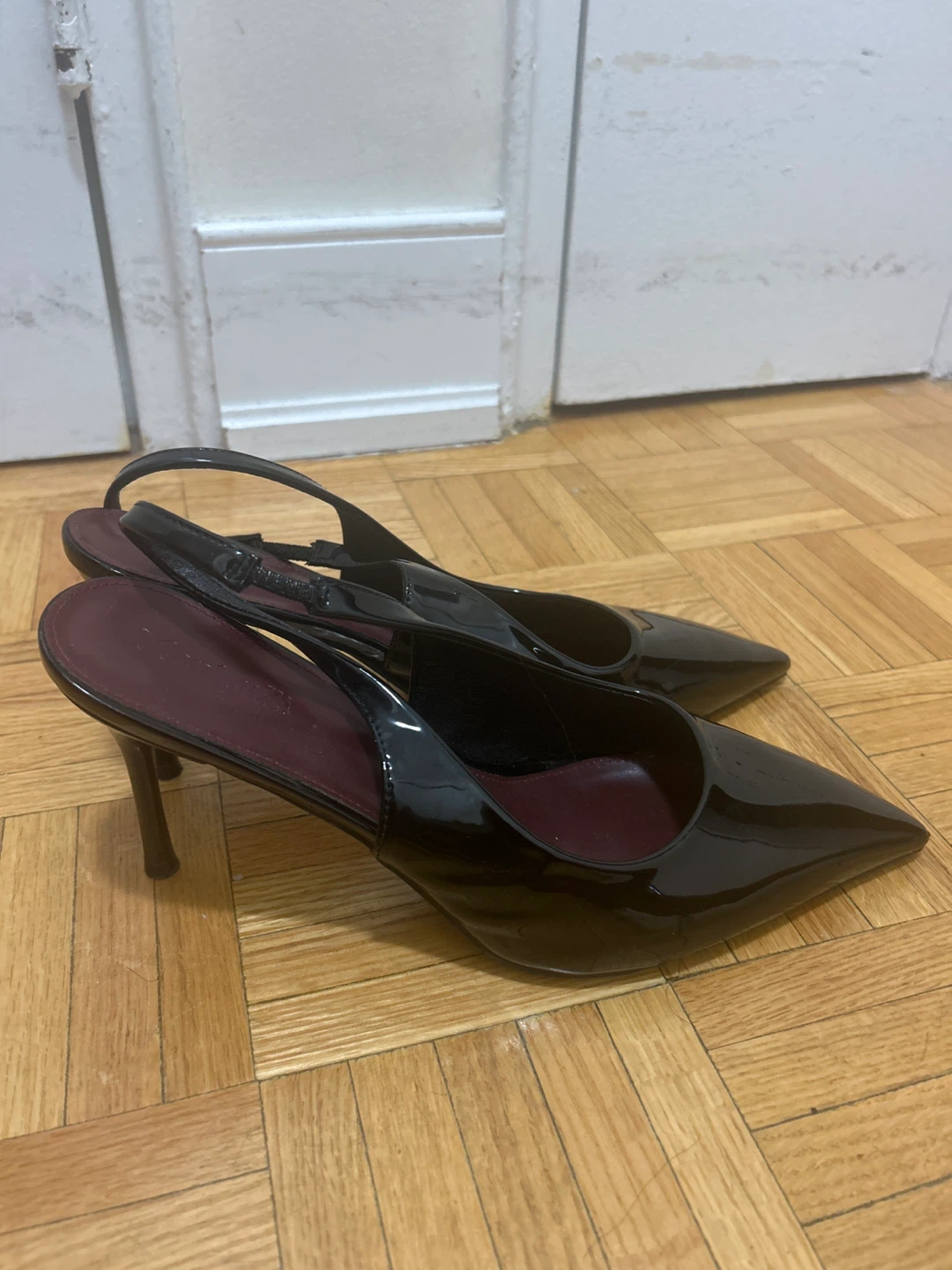 Black Patent Slingback Heels - photo 4
