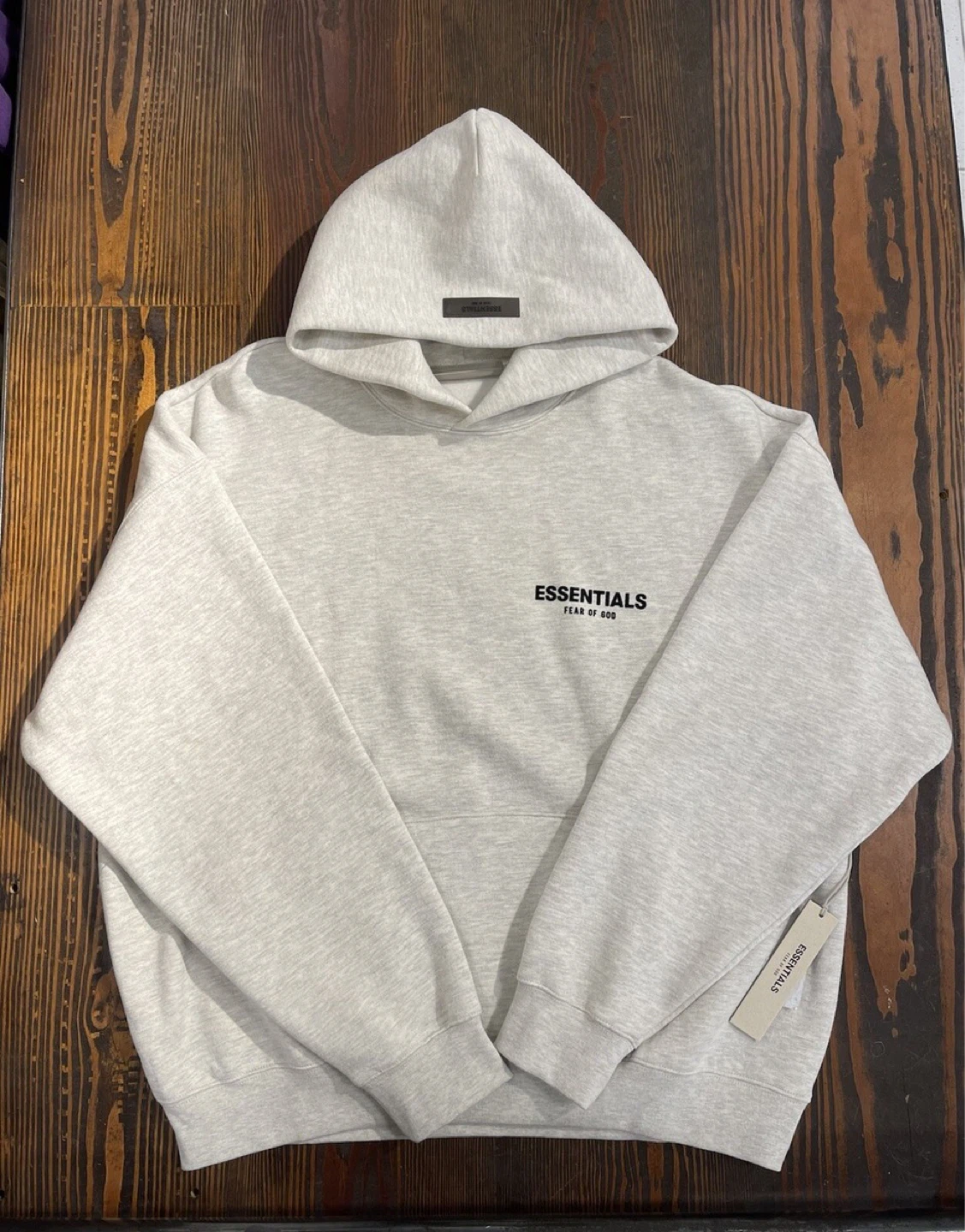Light Grey ESSENTIALS hoodie