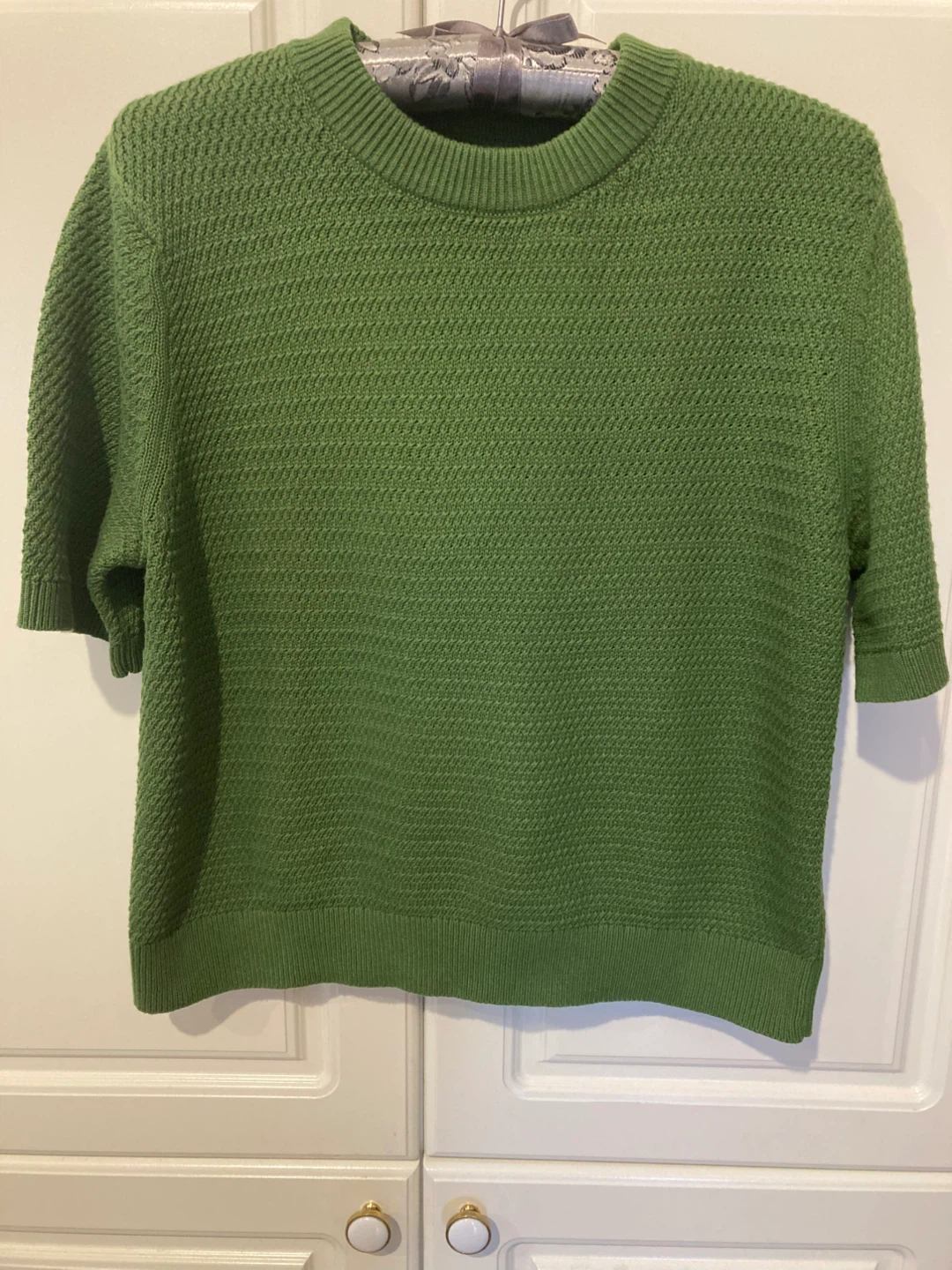 NWT Banana Republic S/O Crop Sweater in Cactus Grove Green M - photo 3