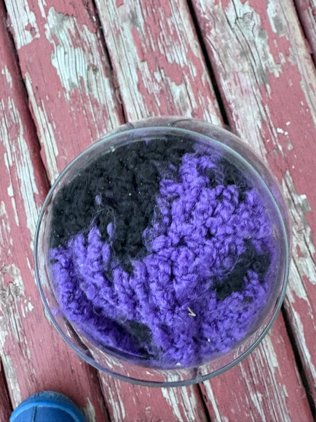 Glass Vase with Purple and Black Yarn - photo 3