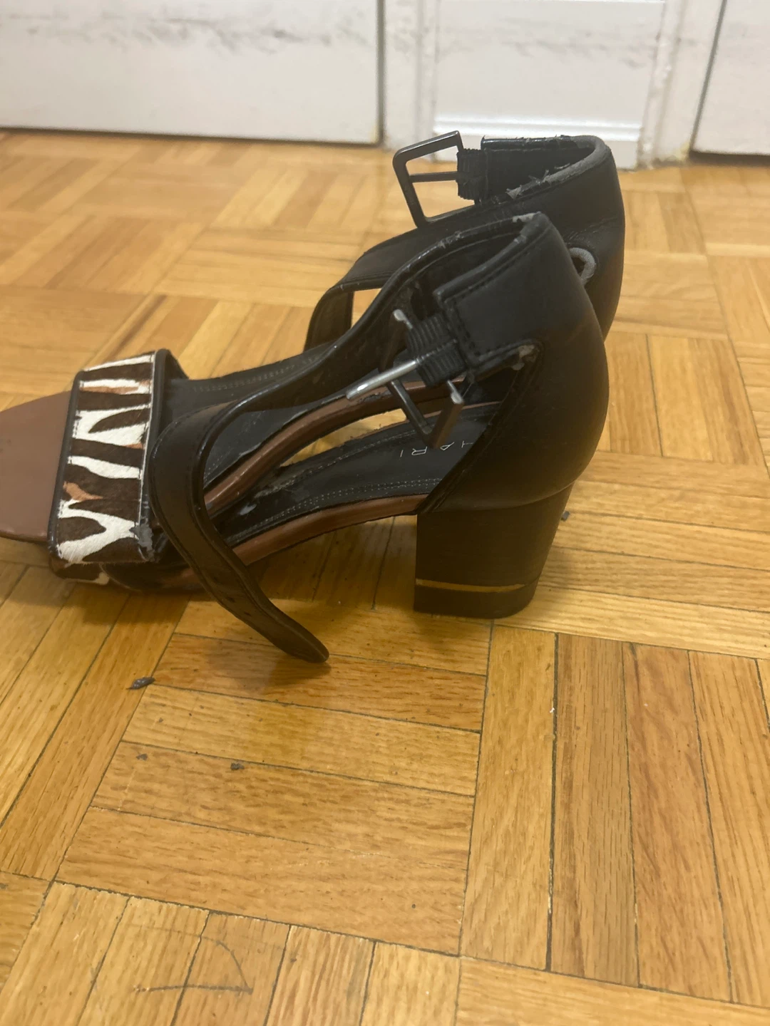 Tahari Black & Zebra Print Heeled Sandals - photo 2