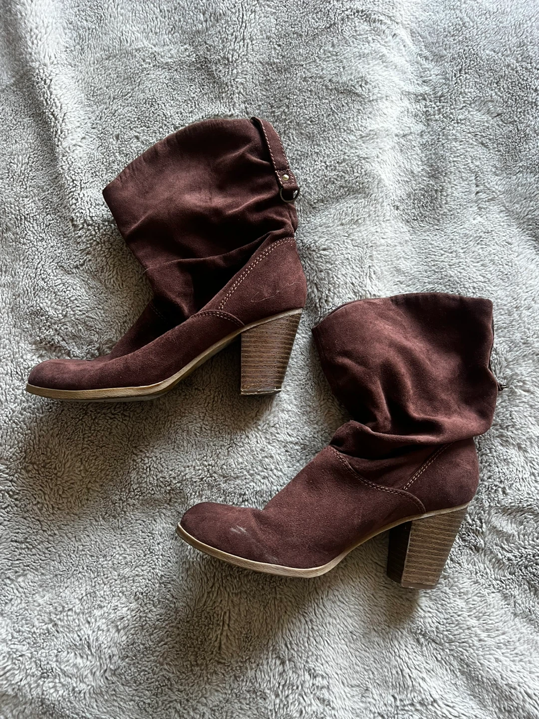 Brown Suede Ankle Boots - Size 8M