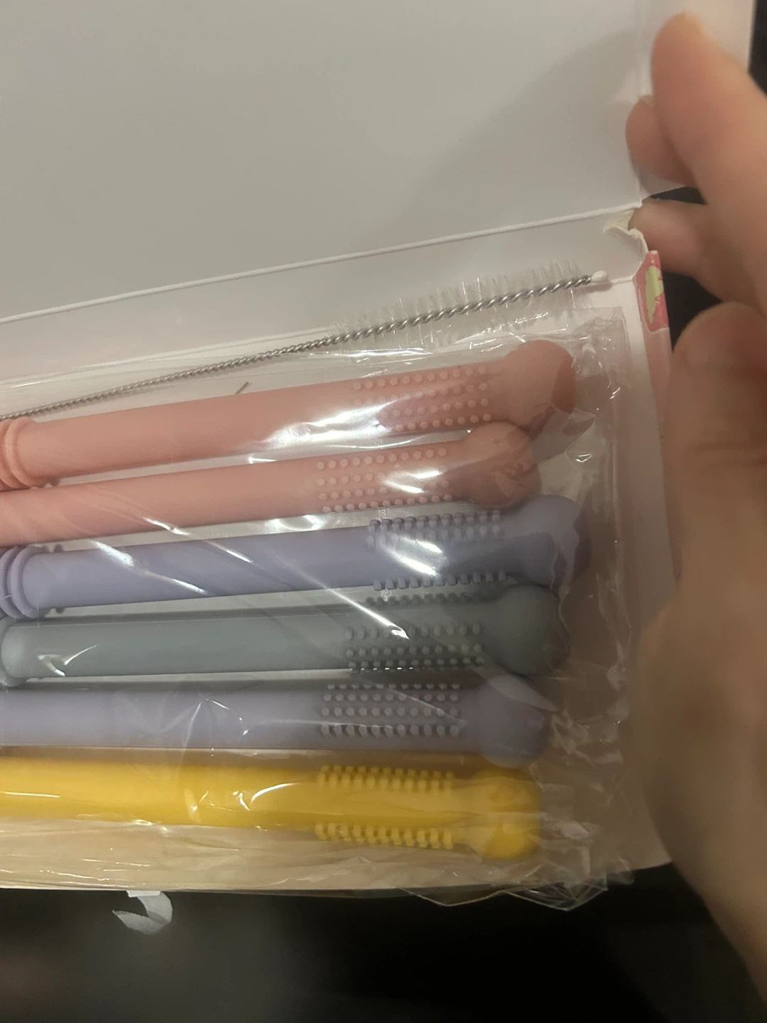 Set of 6 Silicone Teether Tubes with Cleaning Brush - photo 5