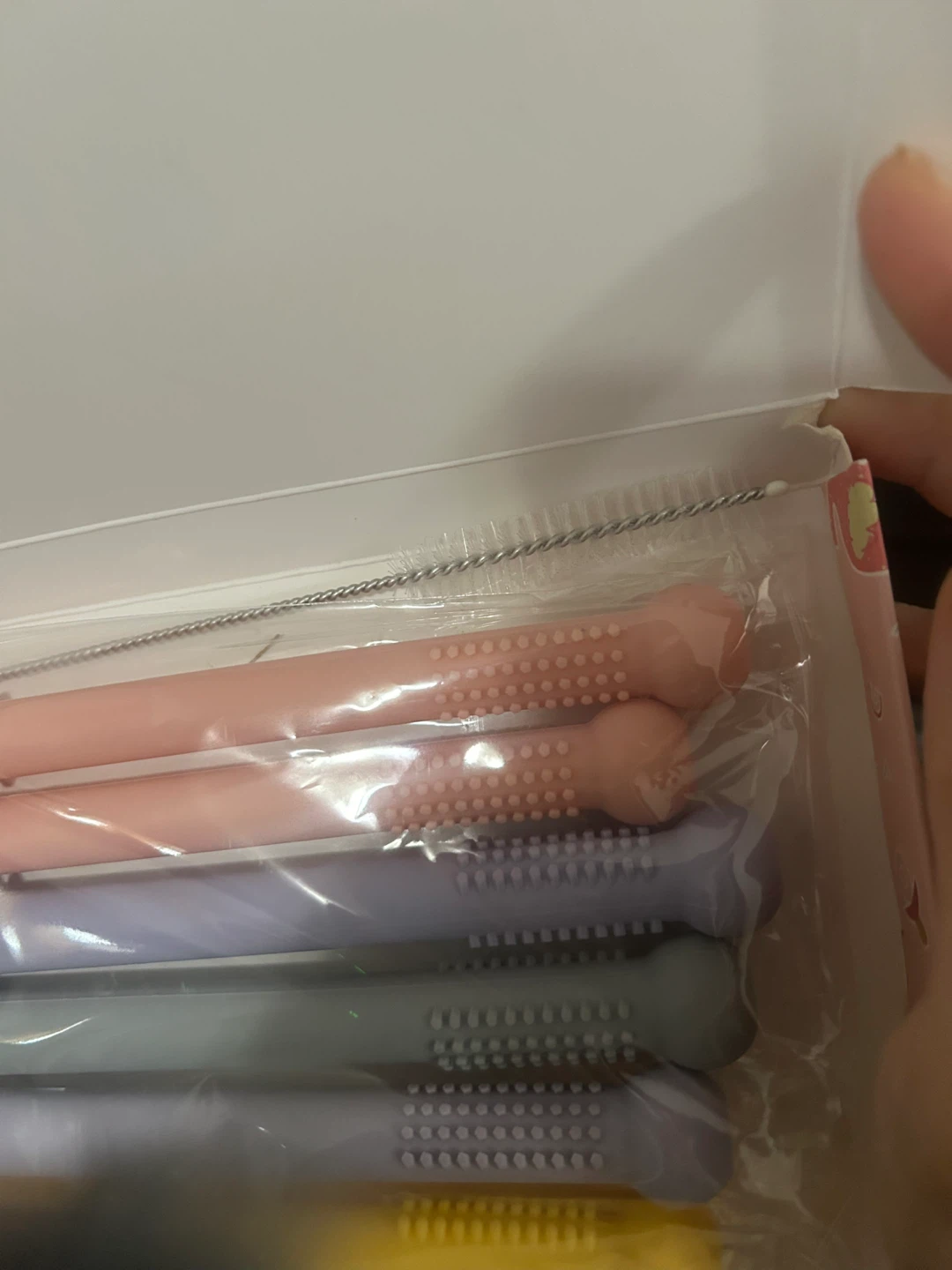 Set of 6 Silicone Teether Tubes with Cleaning Brush - photo 4