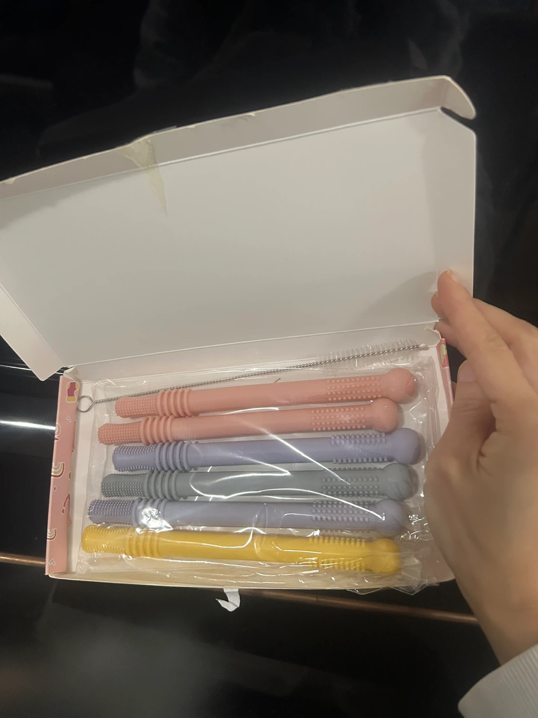 Set of 6 Silicone Teether Tubes with Cleaning Brush - photo 2