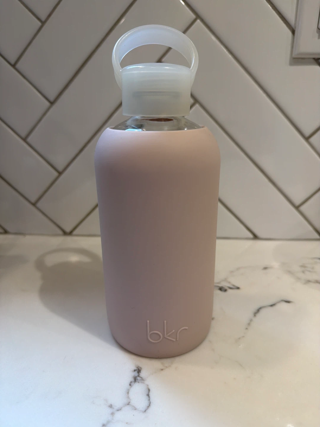 bkr Glass Water Bottle - Tutu Ballet Pink (500 mL)