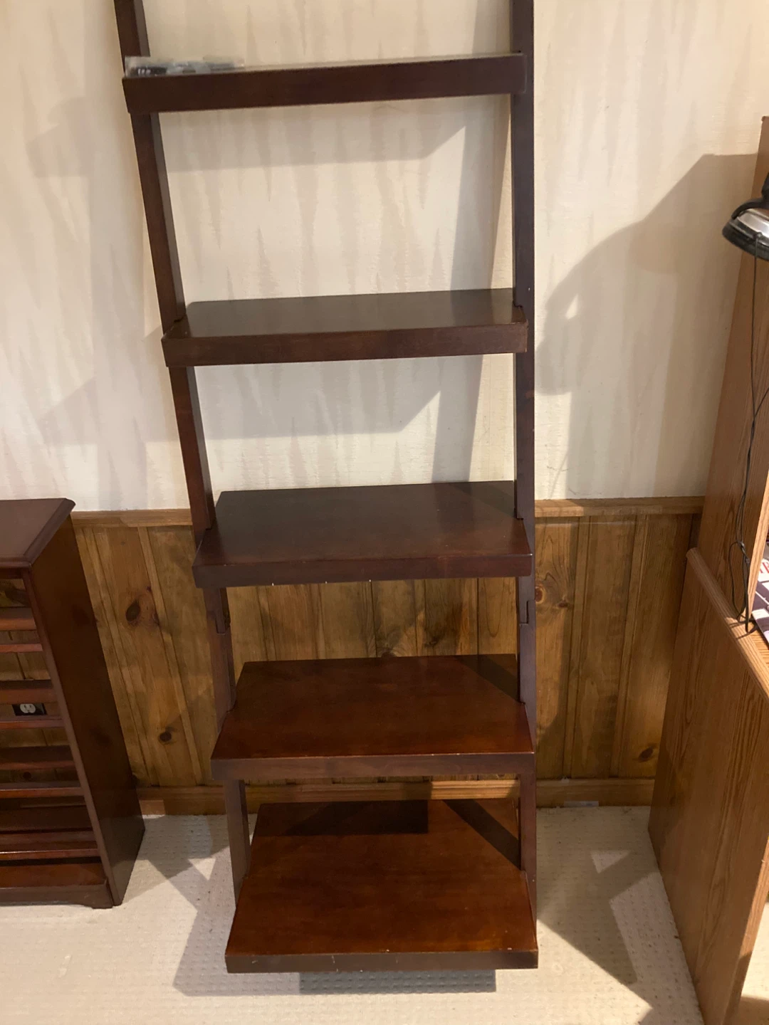 Dark Brown Wooden Ladder Shelf - photo 4