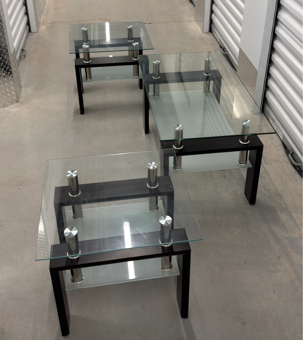 Modern Glass Coffee Table Set (3pcs)