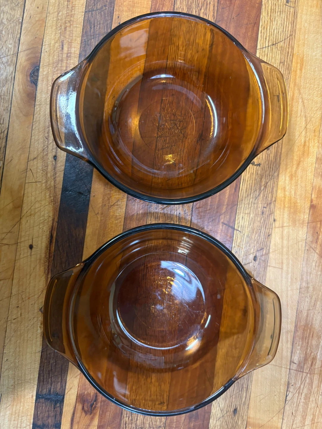 12oz Anchor Hocking Fire King Amber Glass Casserole Dishes