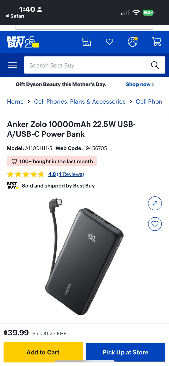 Anker Zolo 10000mAh Power Bank with Built-In USB-C Cable - photo 3