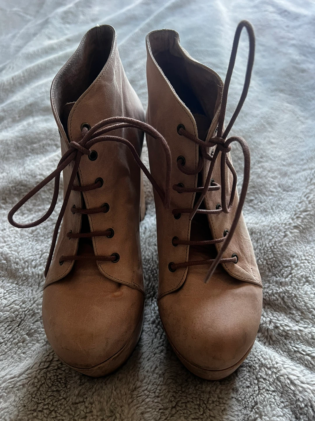 ALDO Women's Lace-Up Platform Heeled Booties