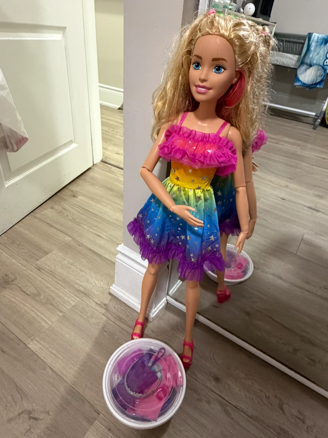 Barbie Doll with Rainbow Star Dress and Accessories