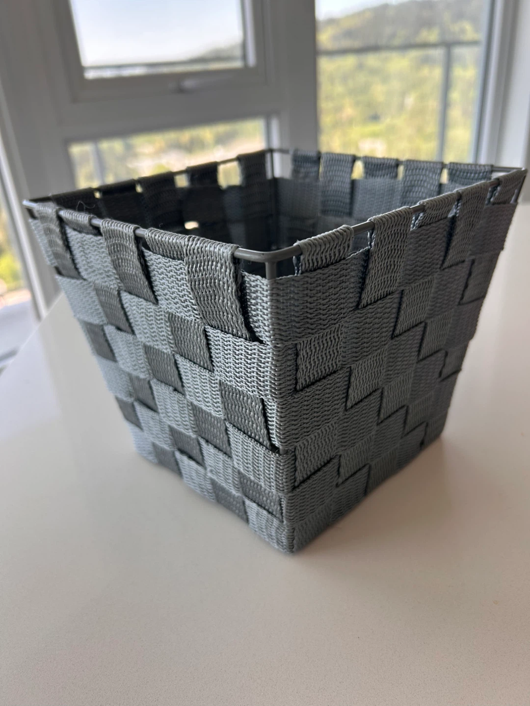Small Grey Woven Storage Basket