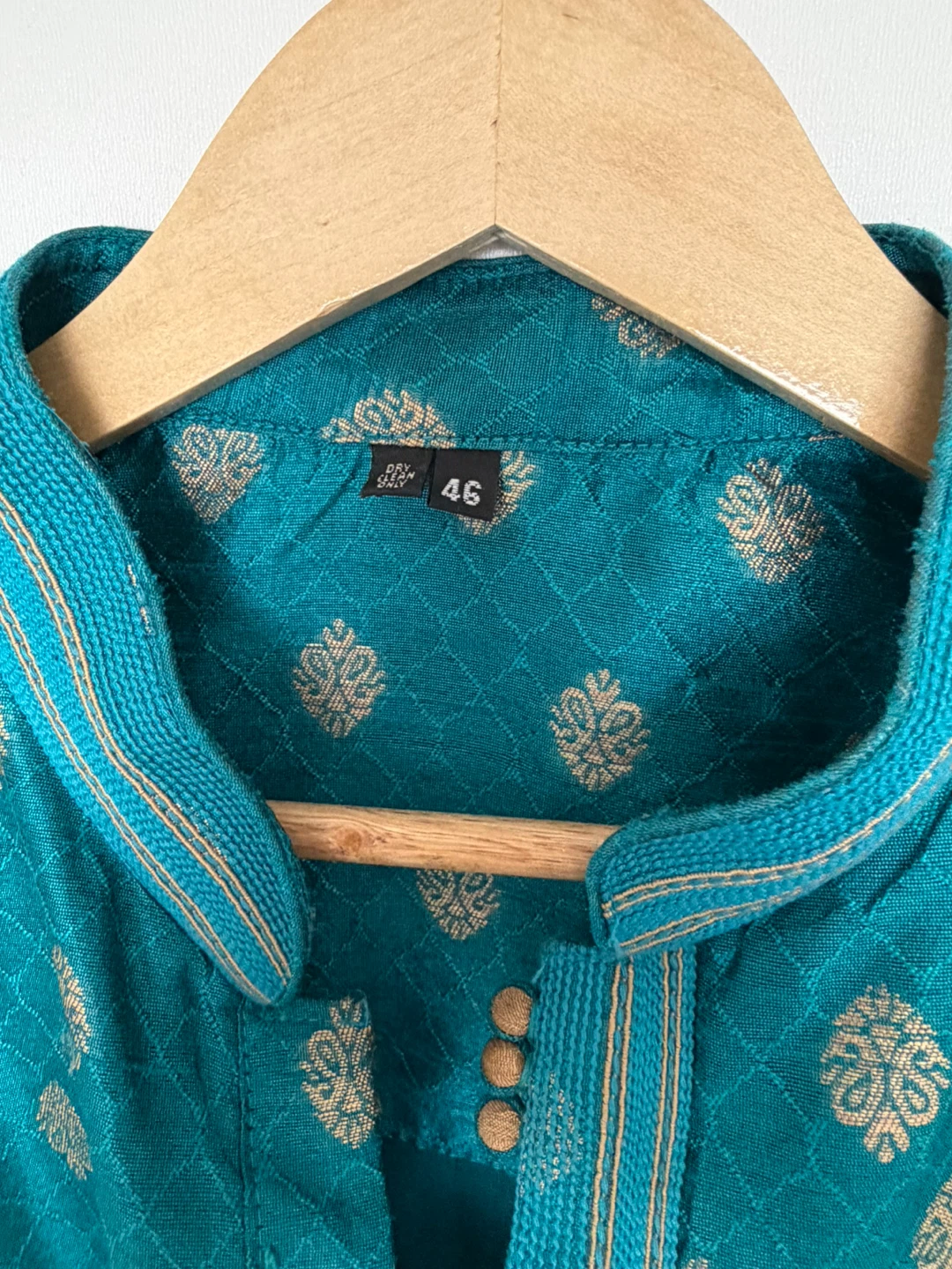Teal Kurta with Gold Pattern Size 46 - photo 2