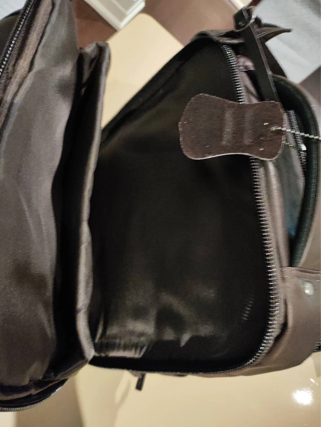 Genuine Leather Backpack - Dark Brown - photo 5