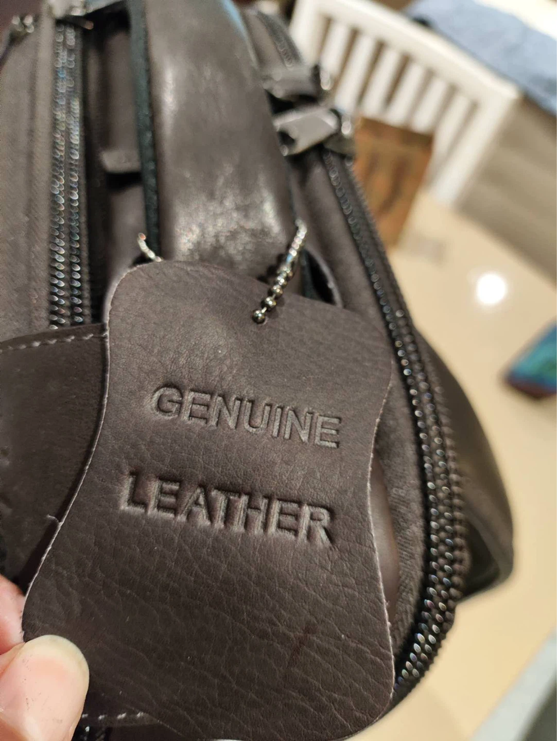 Genuine Leather Backpack - Dark Brown - photo 4