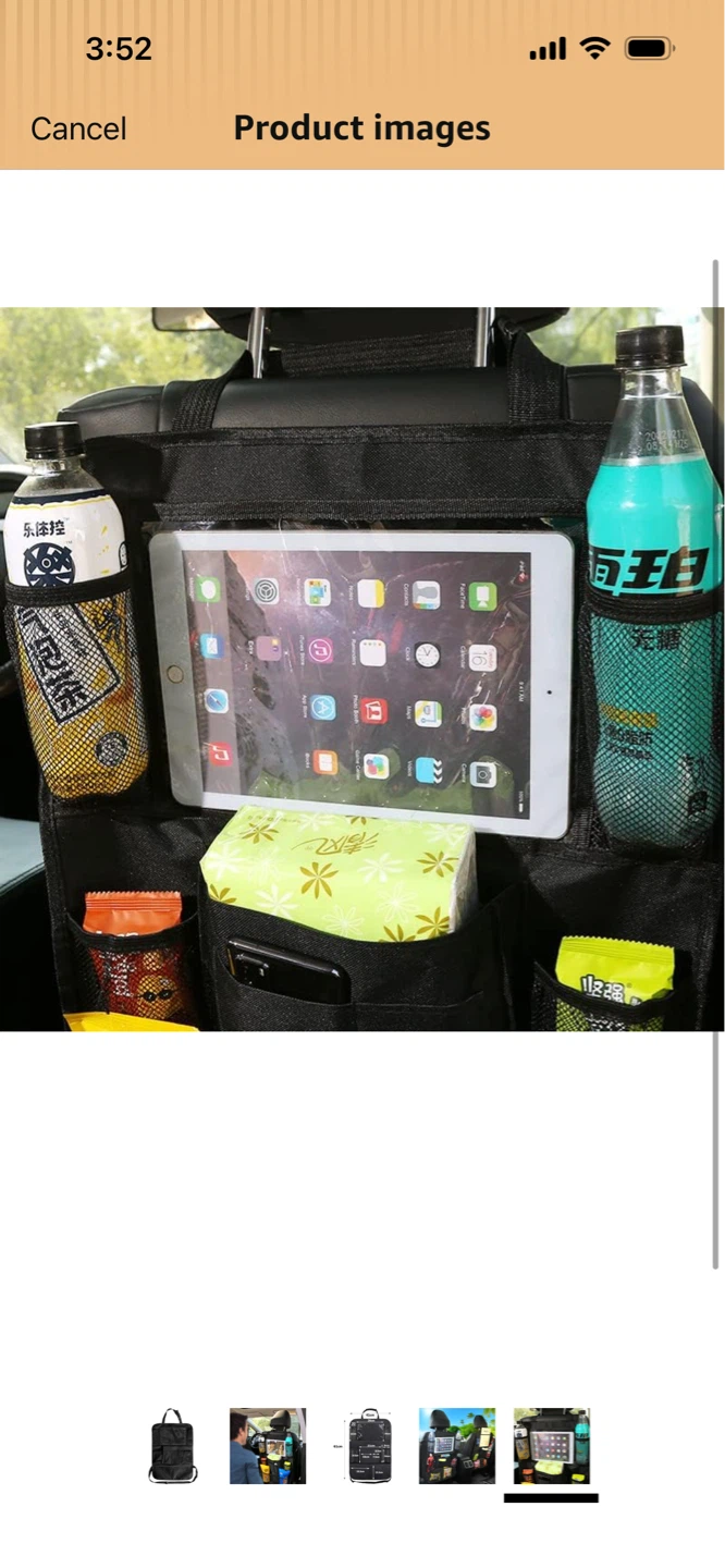 New-One pc Black Car Seat Organizer with Tablet Holder - photo 2