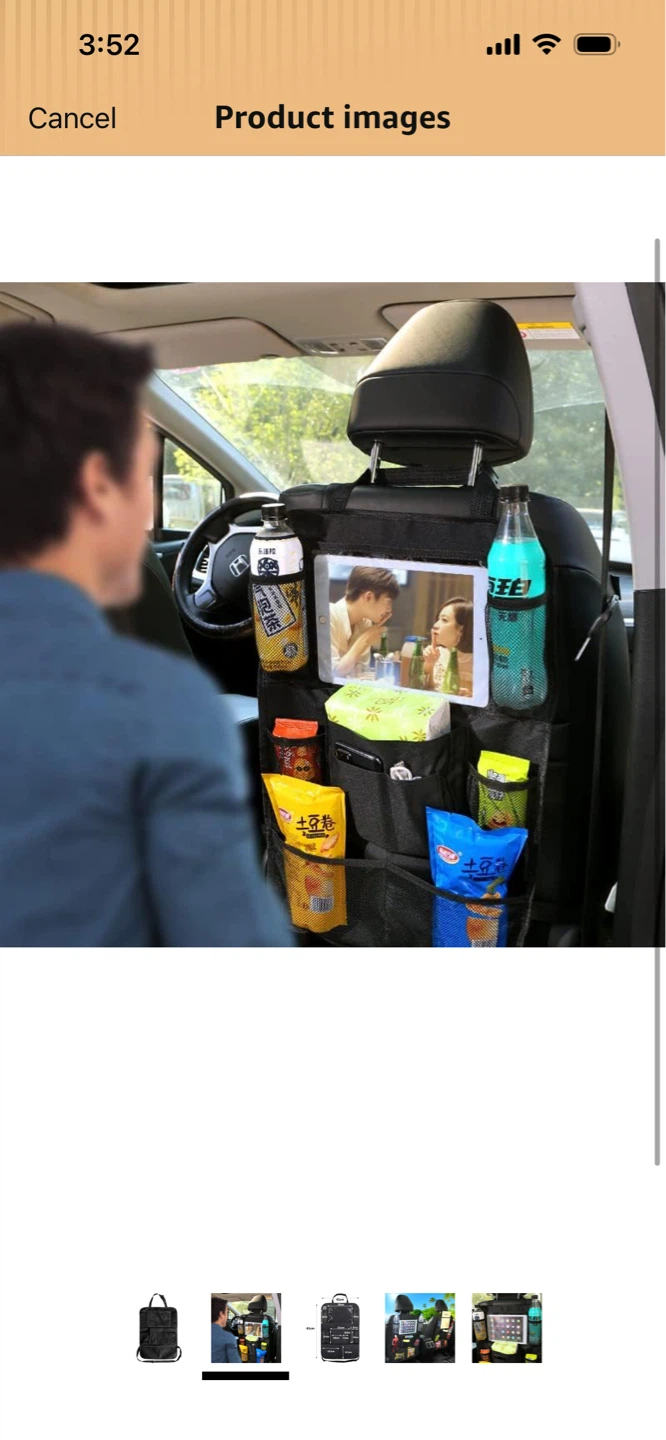New-One pc Black Car Seat Organizer with Tablet Holder