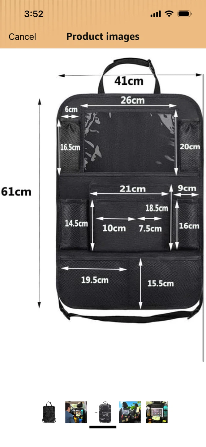 New-One pc Black Car Seat Organizer with Tablet Holder - photo 5