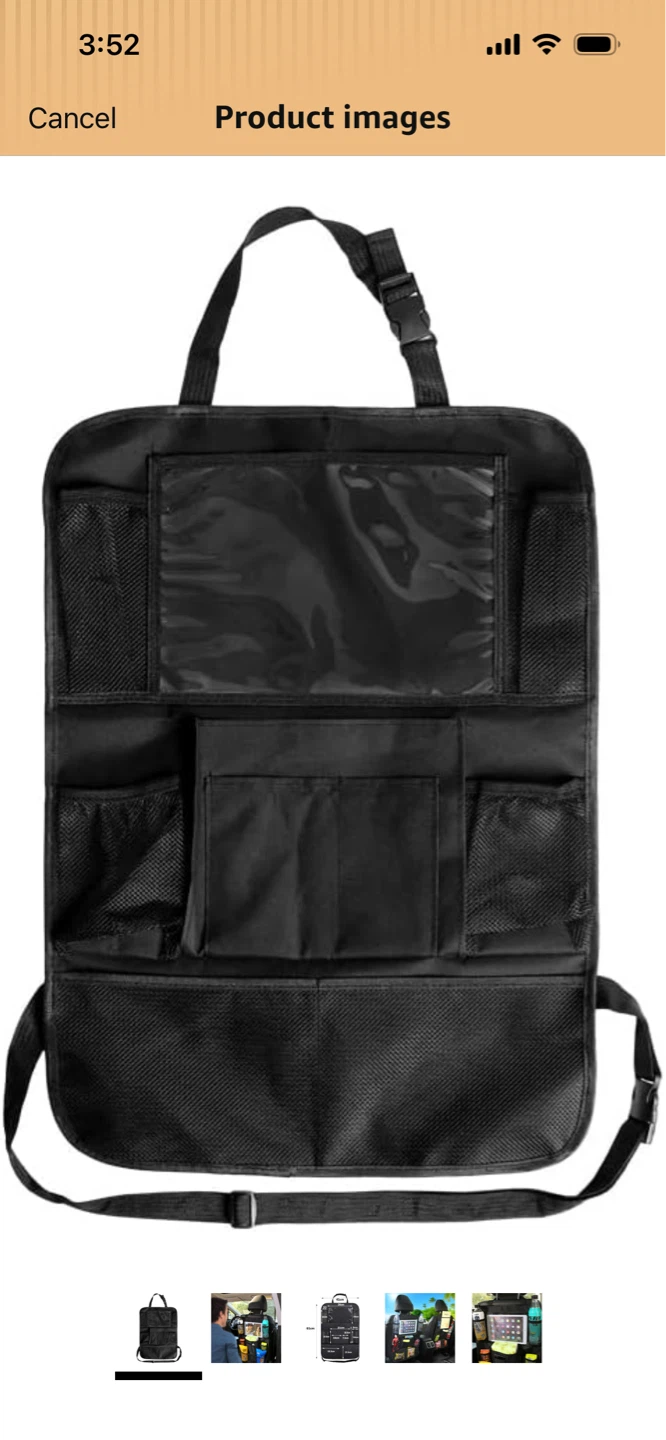 New-One pc Black Car Seat Organizer with Tablet Holder - photo 4