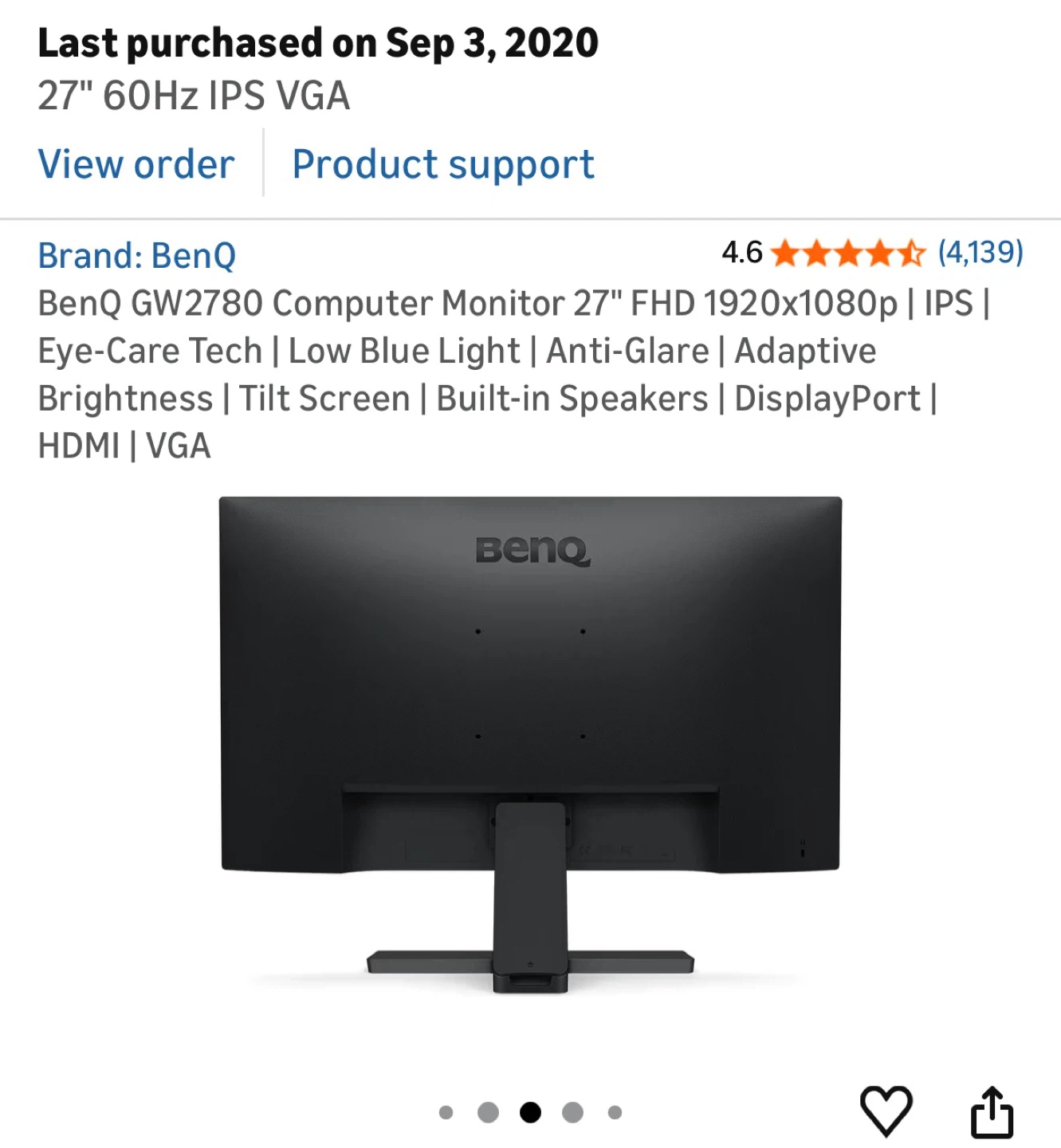 BenQ 27" Computer Monitor with HDMI Cable - photo 3