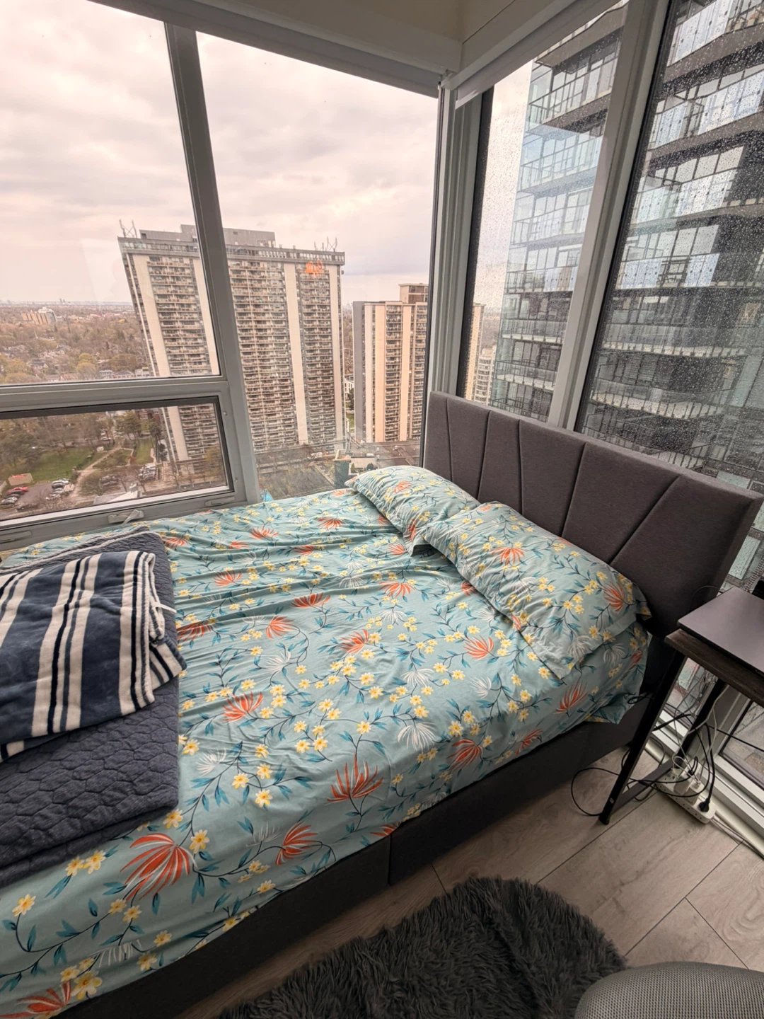 Grey Upholstered Storage Bed Frame + Mattress - photo 3