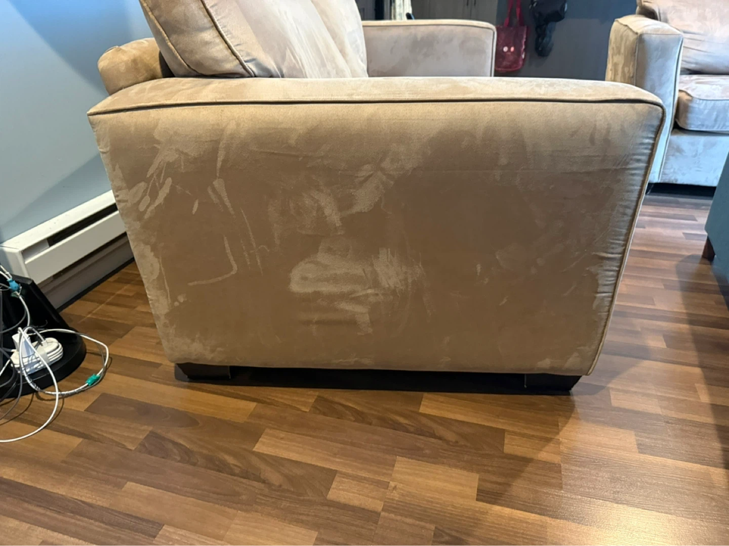 Tan Ultra Suede Loveseat and Armchair Set - photo 2