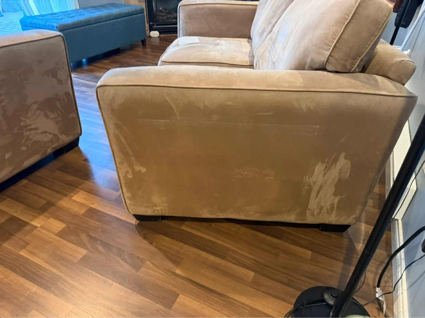 Tan Ultra Suede Loveseat and Armchair Set - photo 3