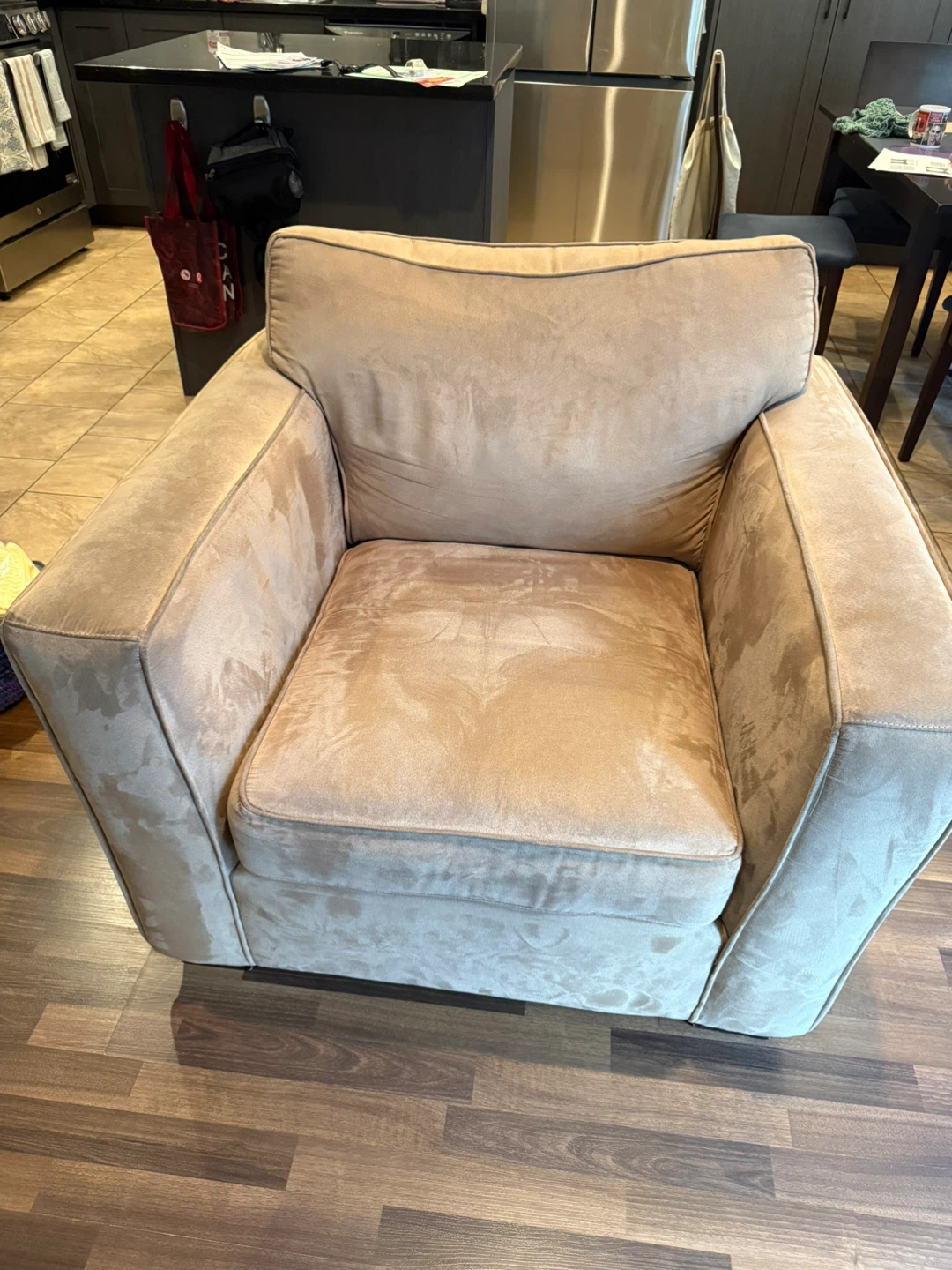 Tan Ultra Suede Loveseat and Armchair Set - photo 5