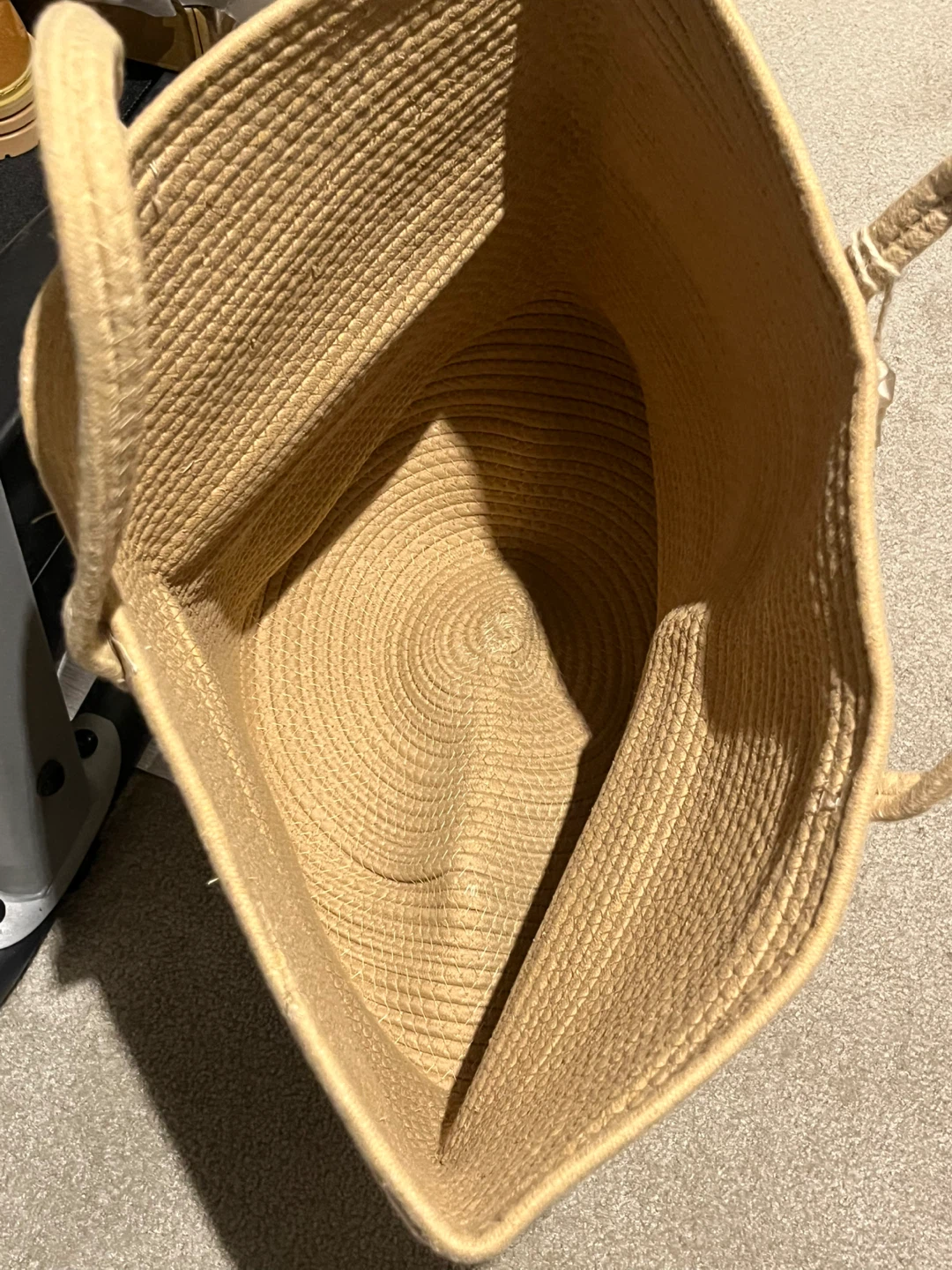 Large Woven Straw Tote Bag with Tassel - photo 2