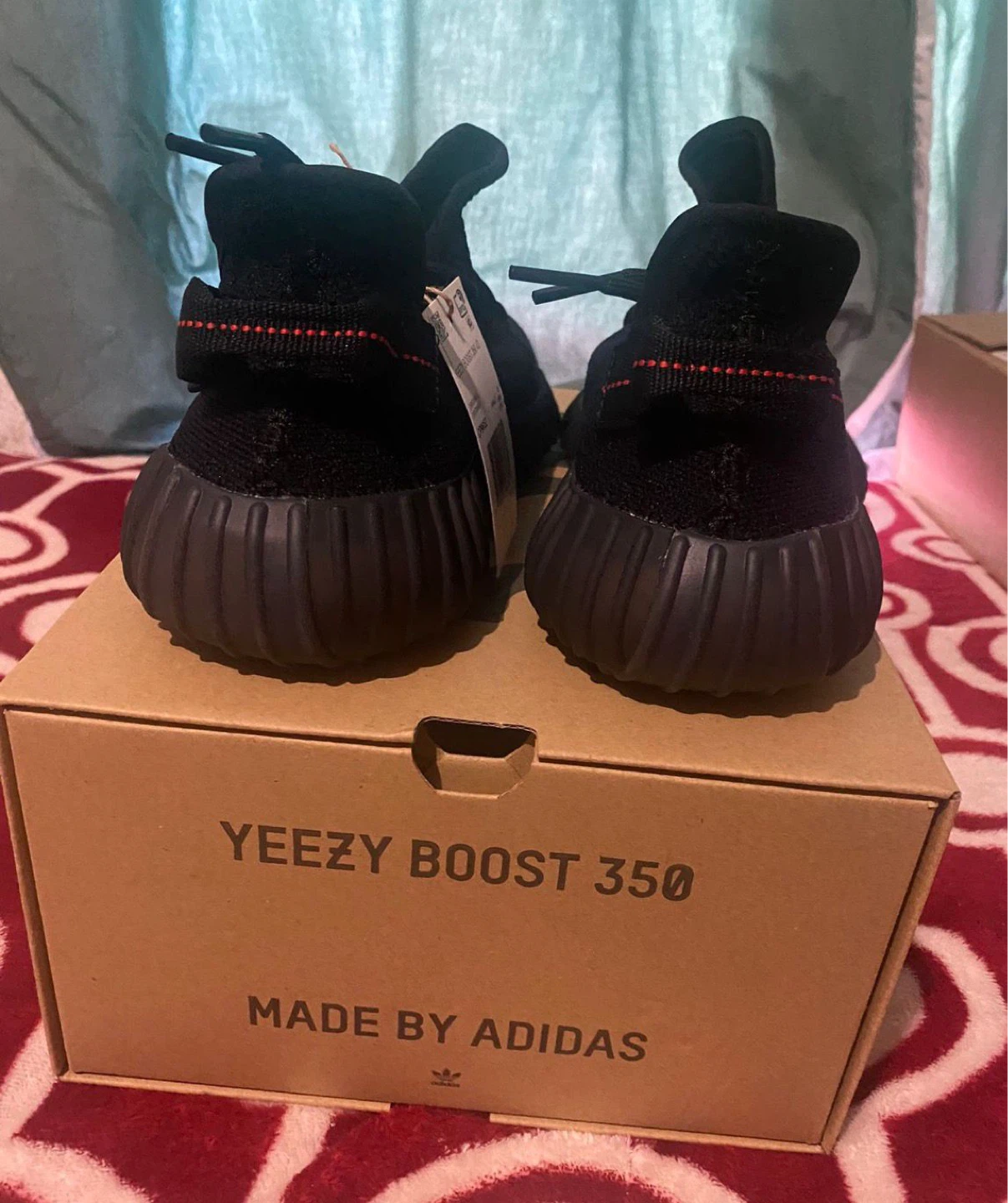 Adidas Yeezy Boost 350 V2 Black Red Sneakers - photo 3