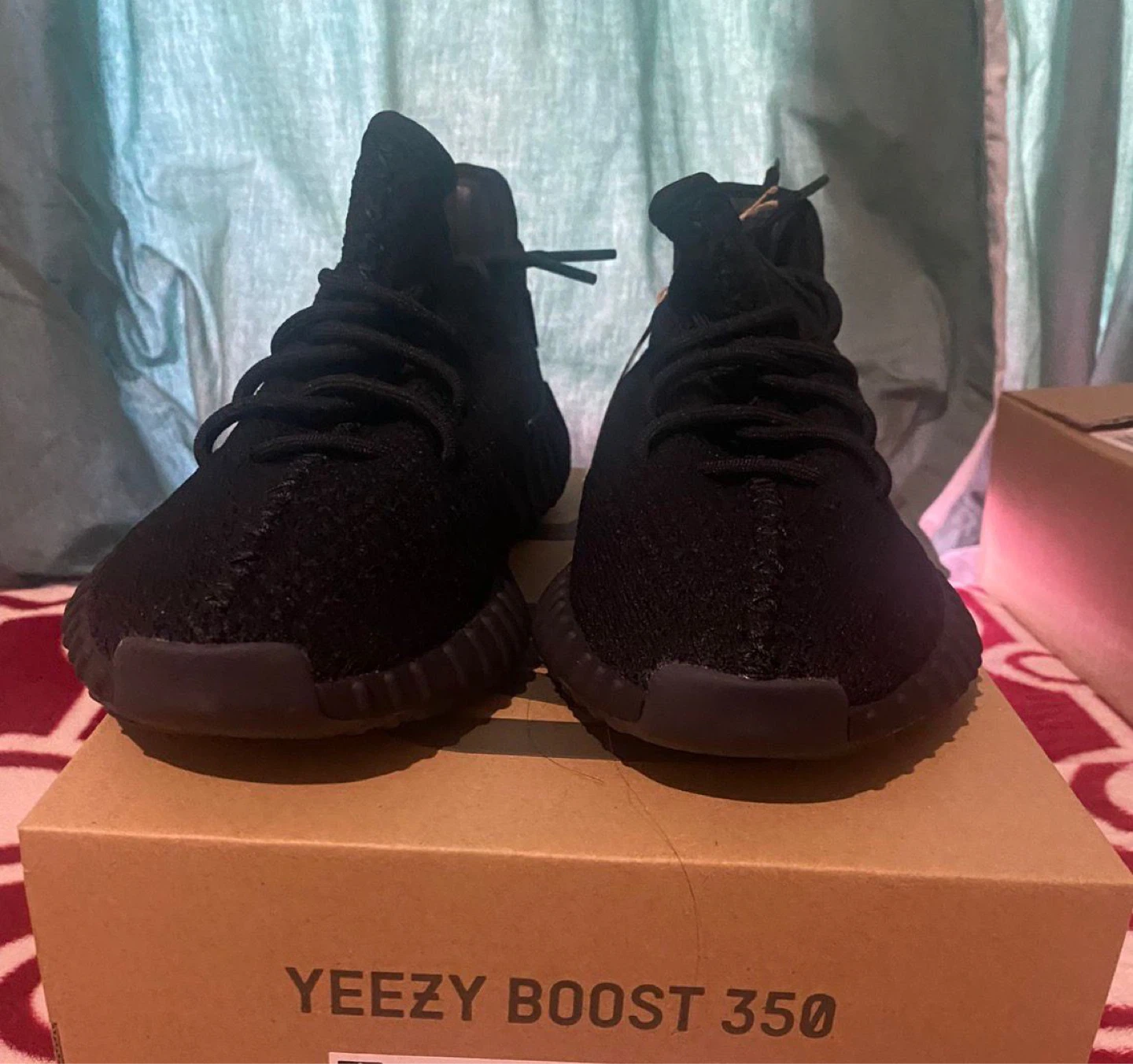 Adidas Yeezy Boost 350 V2 Black Red Sneakers - photo 2