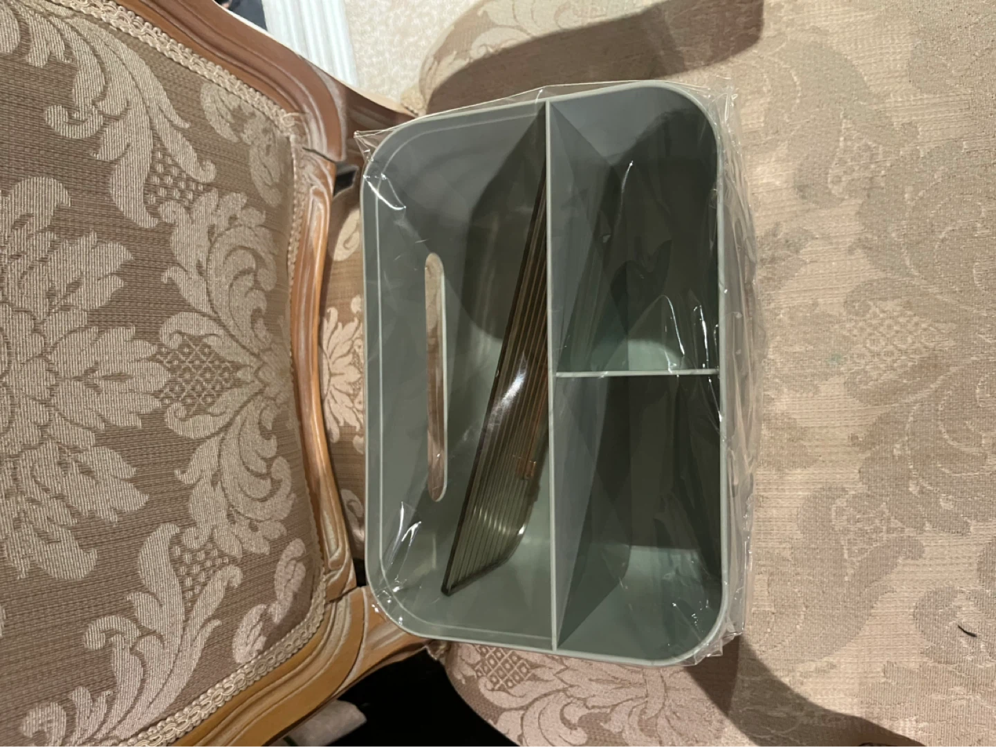 Green Tissue Box with Organizer Compartments - photo 3