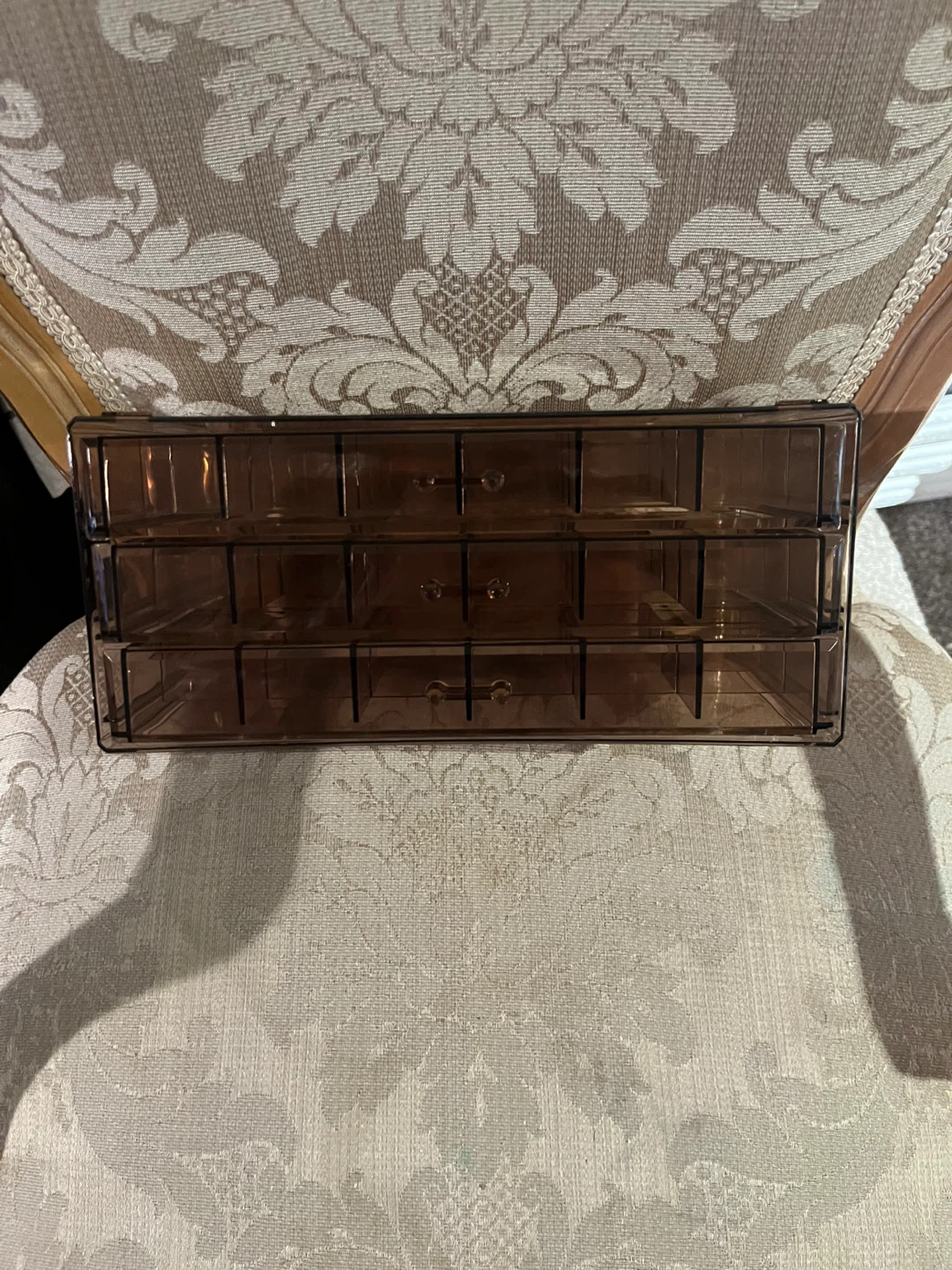 Brown Acrylic Organizer with Drawers