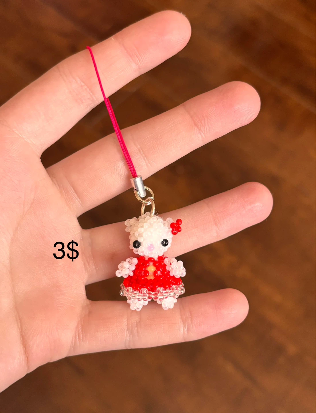 Handmade Beaded Charms (Bumblebees, Teddy Bear, Kitty) - photo 3