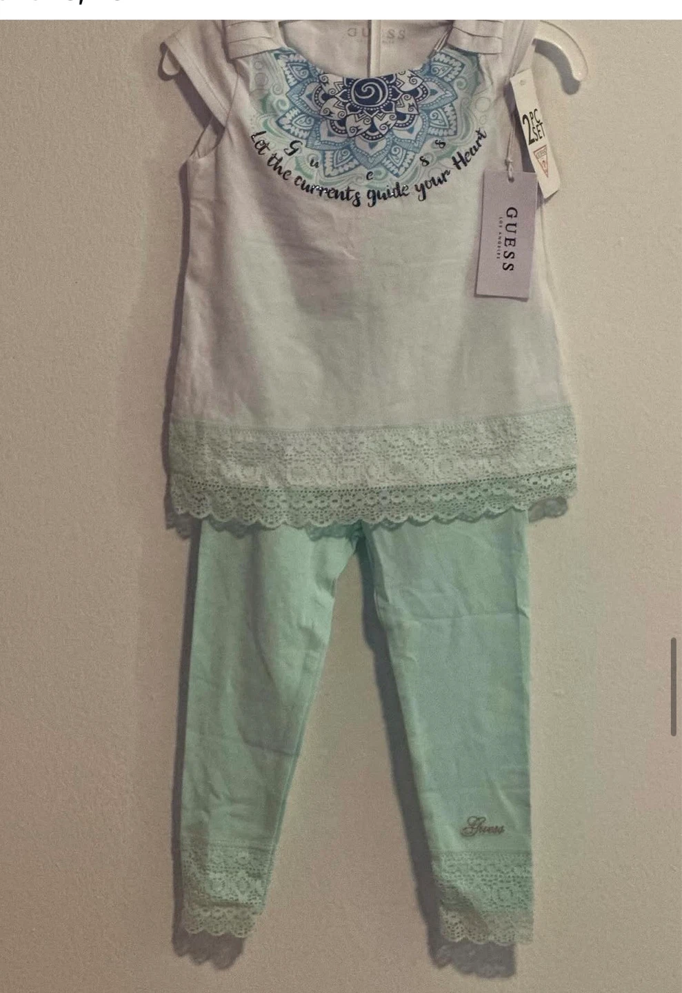 GIRLS 2PC Guess LEGGINGS SUITE (SIZE:24 MONTHS)