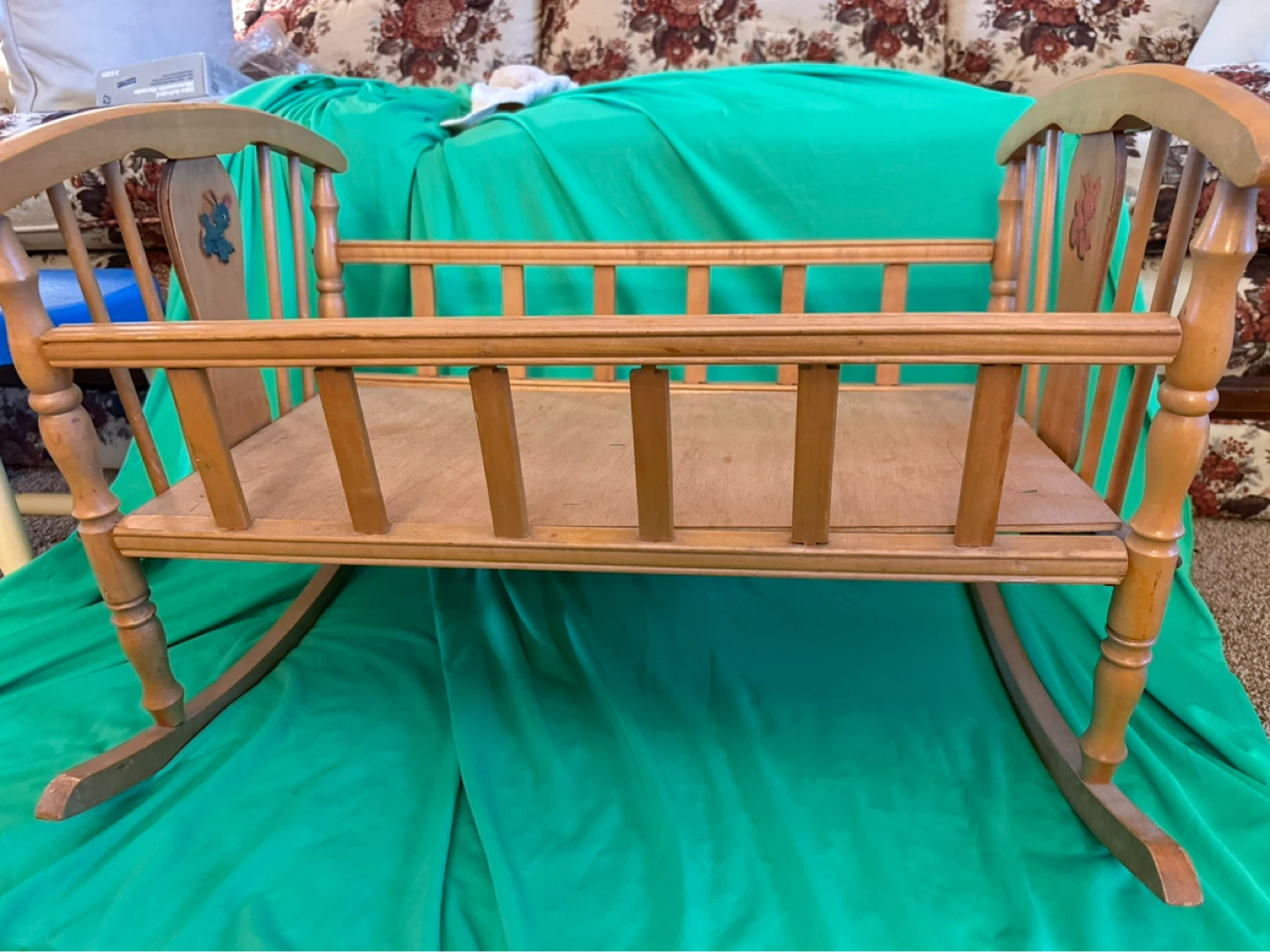 Doll Wooden Rocking Cradle