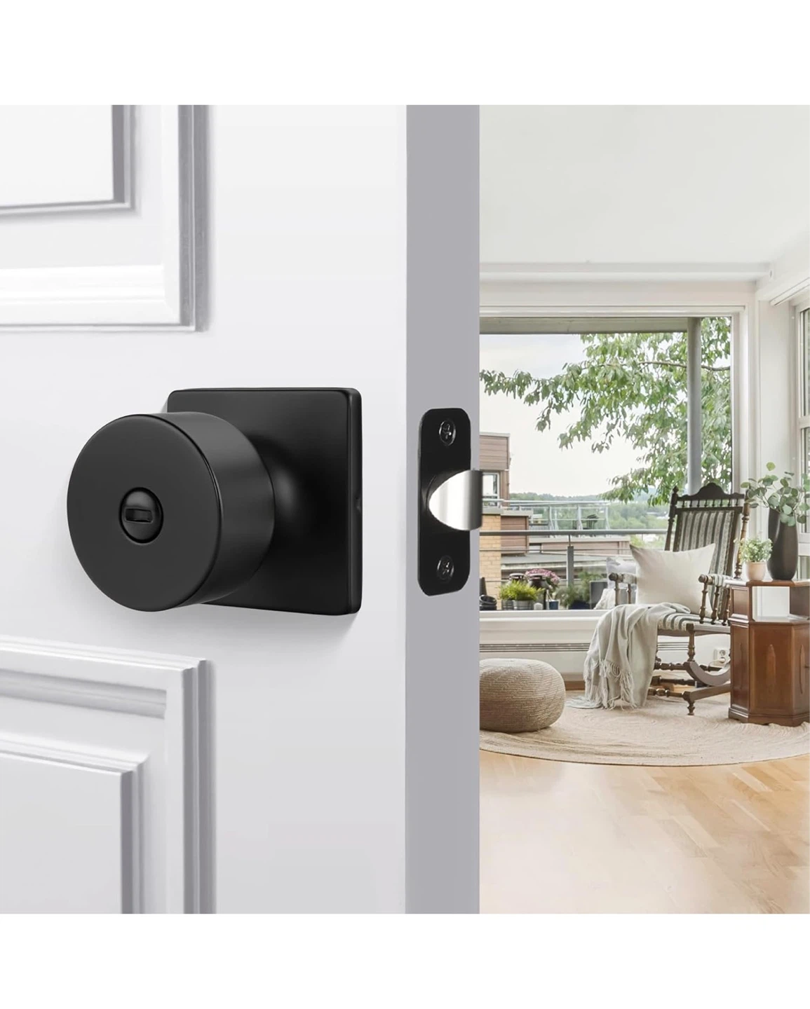 8 Pack Matte Black Privacy Door Knobs 8PM - photo 4