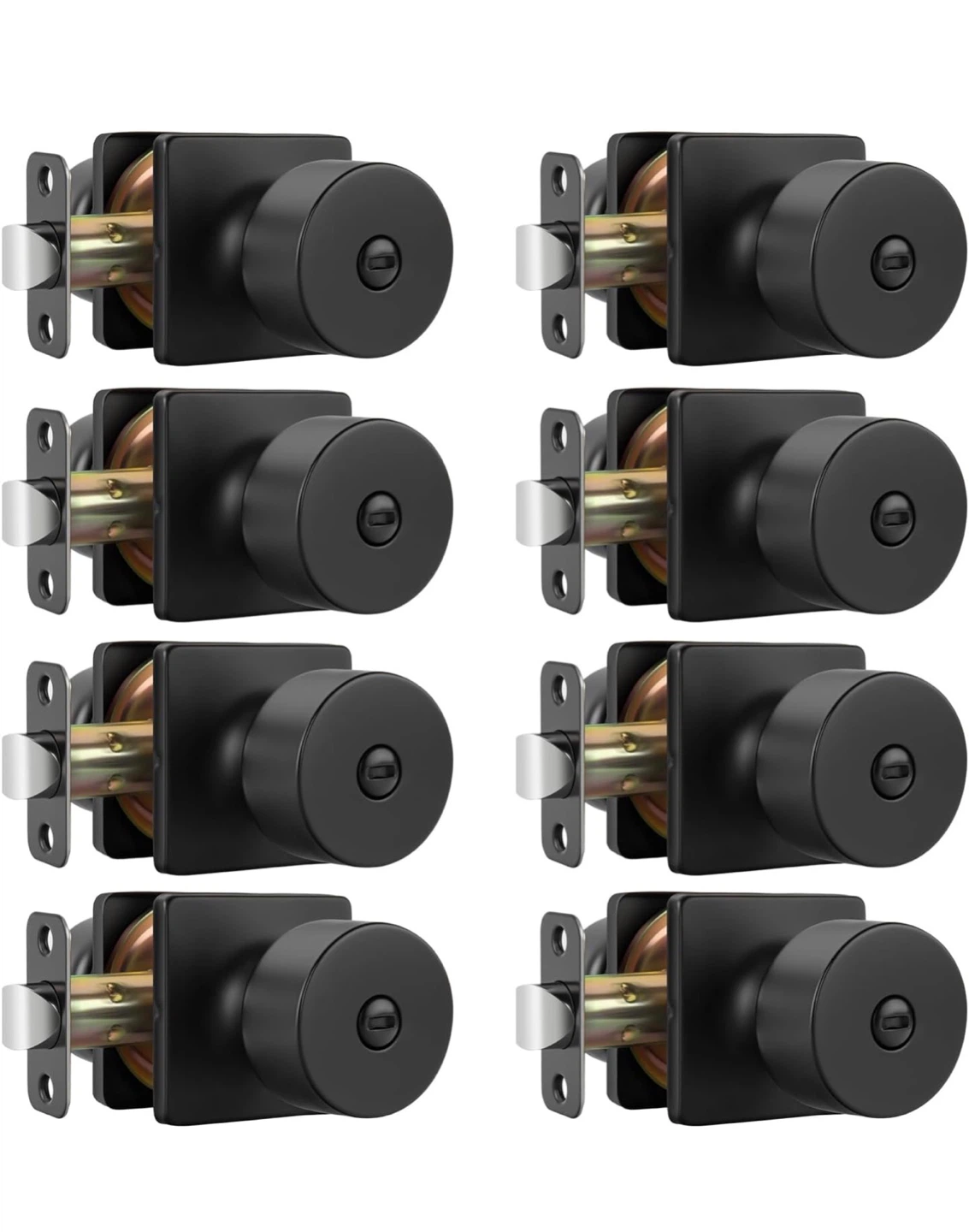8 Pack Matte Black Privacy Door Knobs 8PM - photo 2