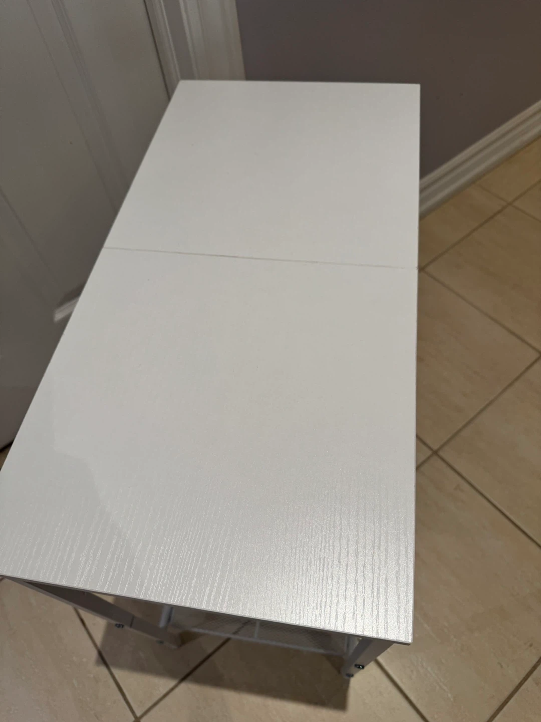 White Console Table with Shelf - photo 4